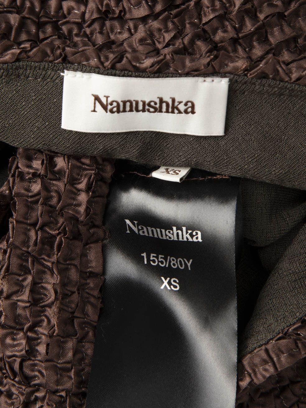 Nanushka Brown One Shouldered Mini Dress Size XS / US 0-2 / IT 36-38 - 5 Thumbnail