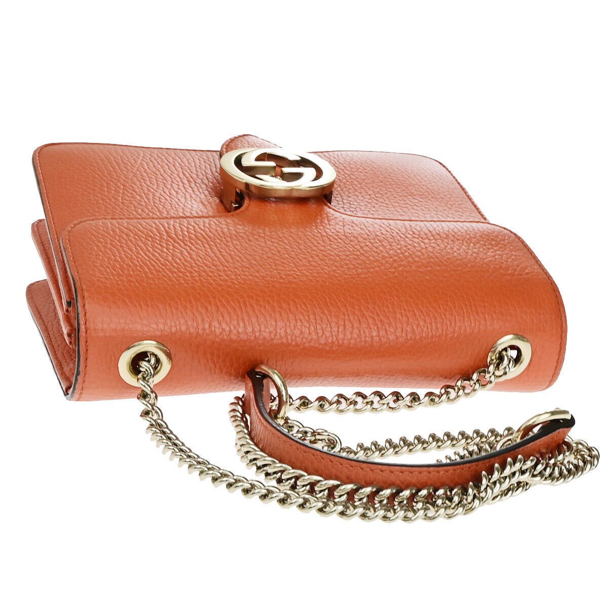 Gucci Interlocking Orange Leather Shoulder Bag (Pre-Owned) Size ONE SIZE - 4 Thumbnail