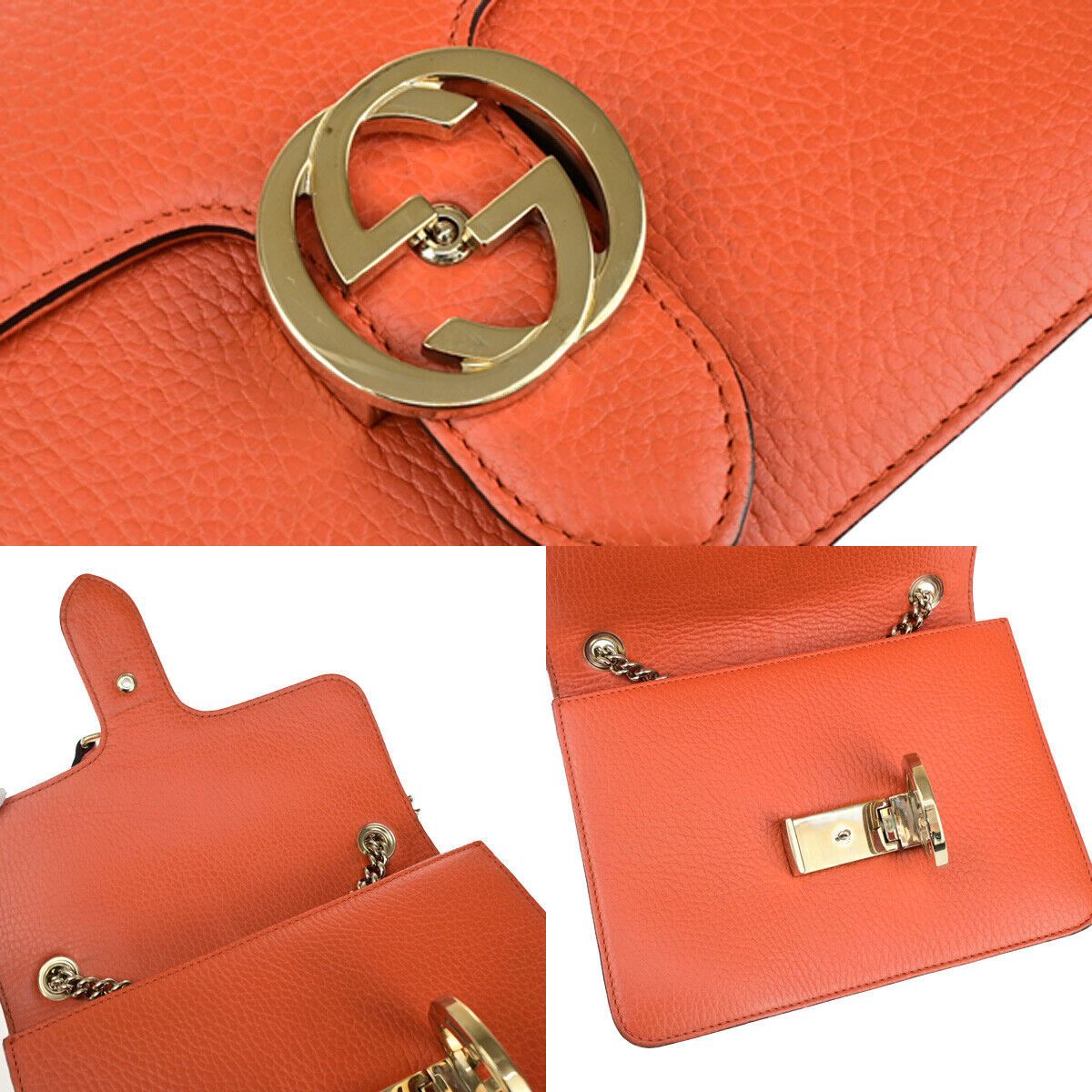 Gucci Interlocking Orange Leather Shoulder Bag (Pre-Owned) Size ONE SIZE - 13 Thumbnail