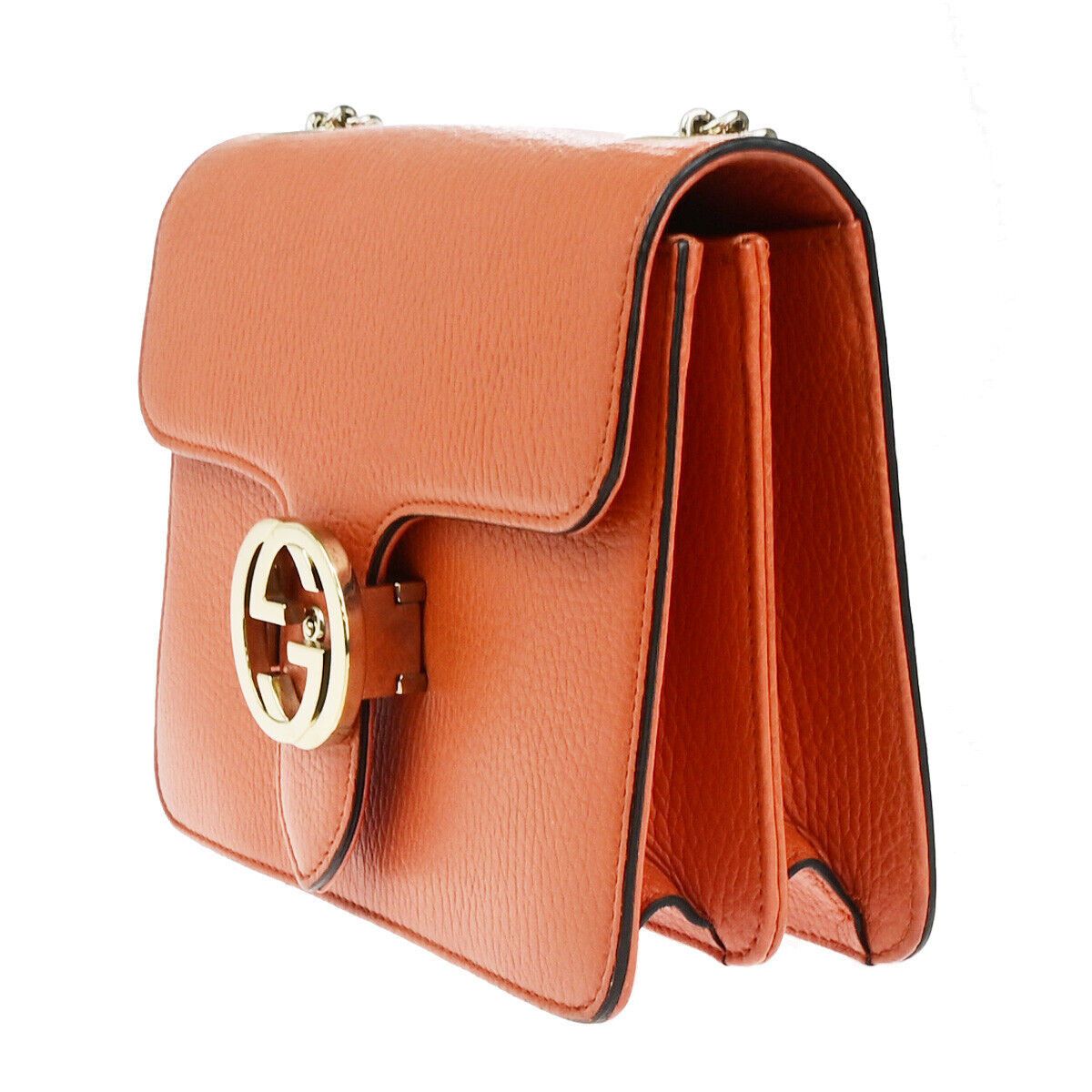 Gucci Interlocking Orange Leather Shoulder Bag (Pre-Owned) Size ONE SIZE - 9 Thumbnail