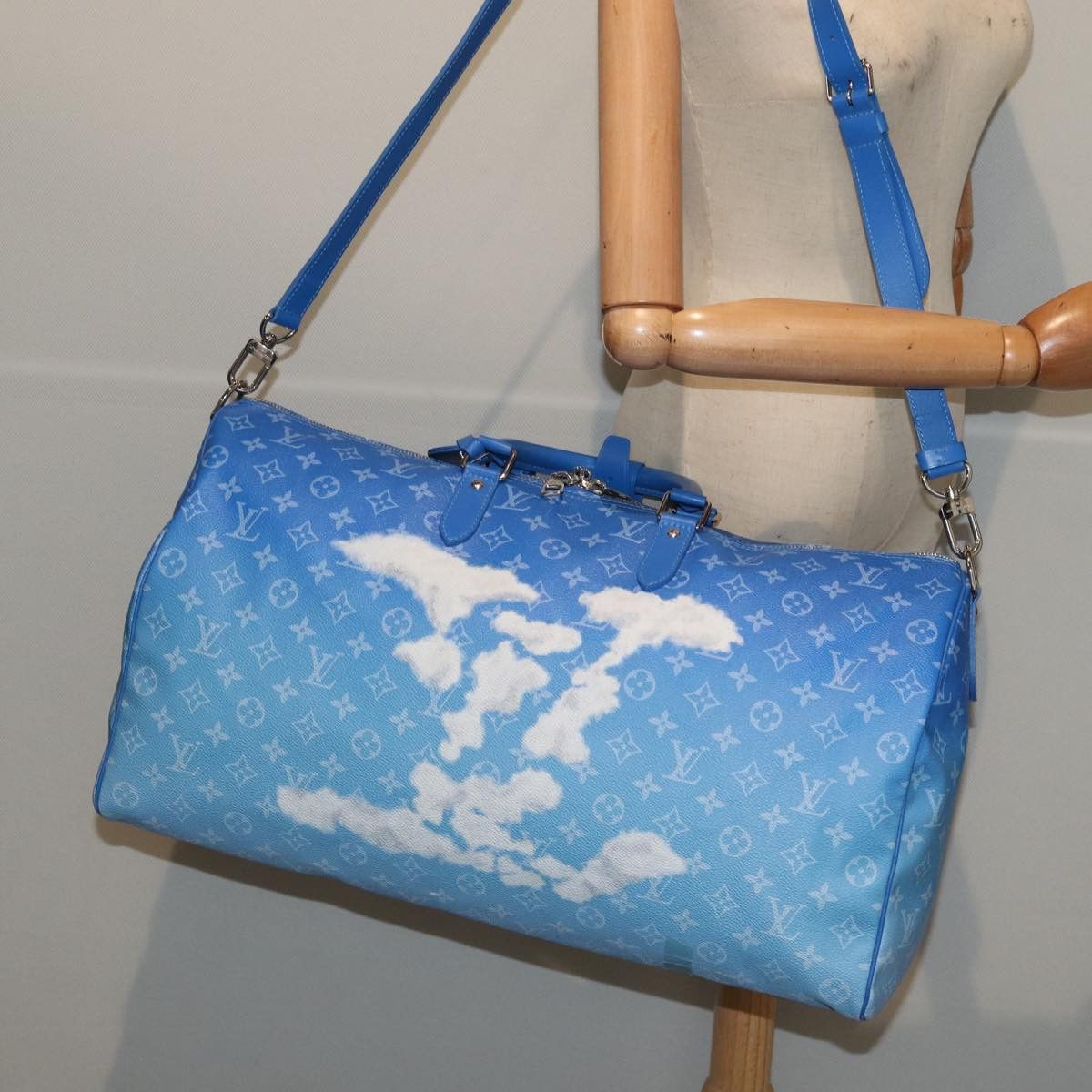 Louis Vuitton Keepall Bandouliere 50 Blue Canvas Travel Bag (Pre-Owned) Size ONE SIZE - 13 Thumbnail