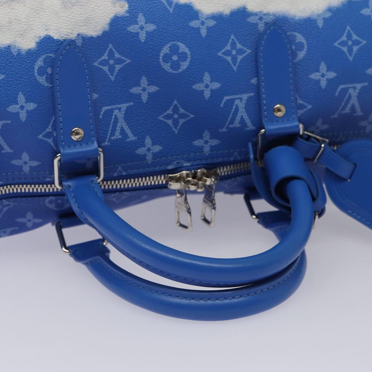 Louis Vuitton Keepall Bandouliere 50 Blue Canvas Travel Bag (Pre-Owned) Size ONE SIZE - 4 Thumbnail