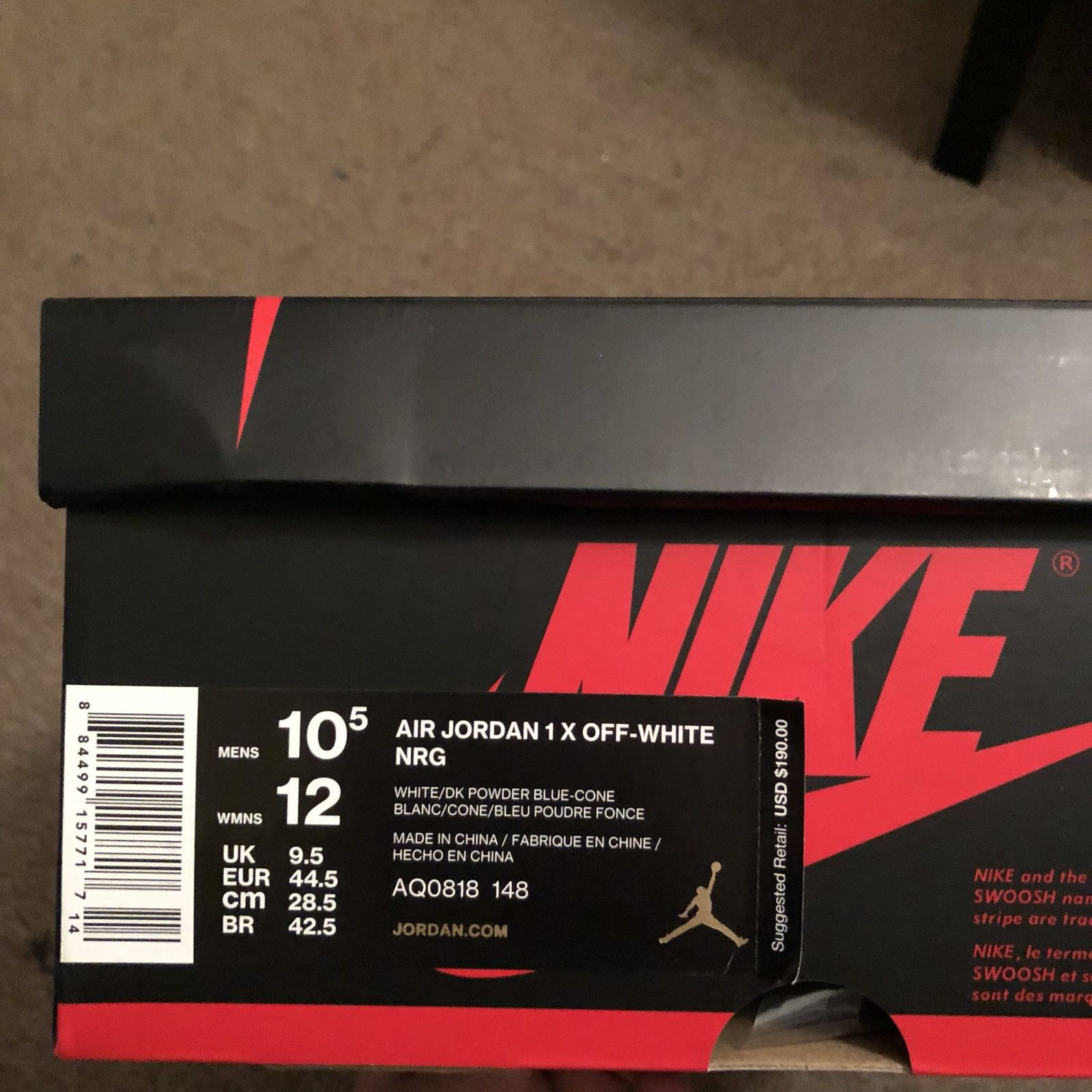 Nike × Off-White Nike x Off-White Jordan 1 Retro UNC Size US 10.5 / EU 43-44 - 7 Thumbnail