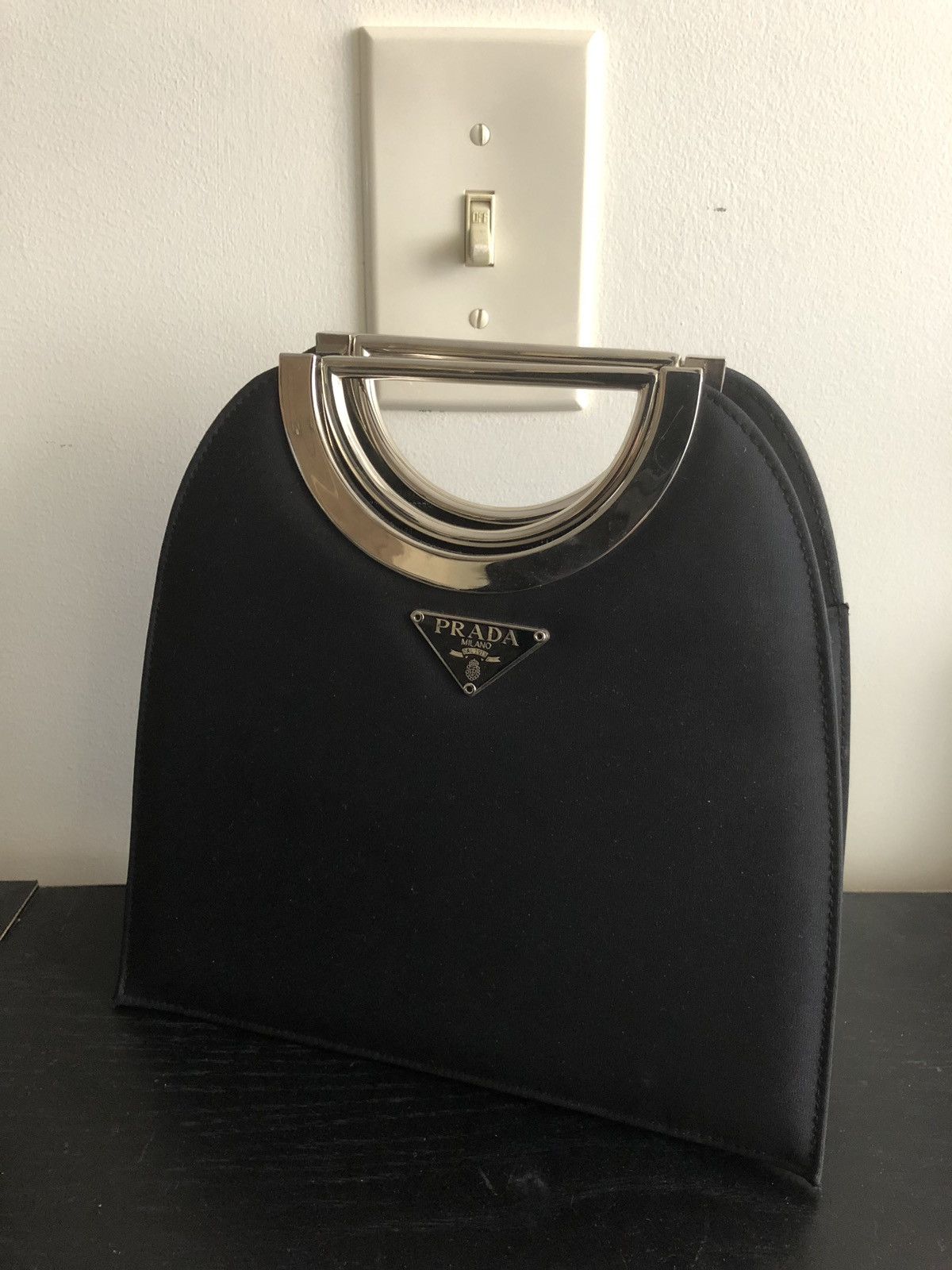 Vintage prada bag with metal online handle