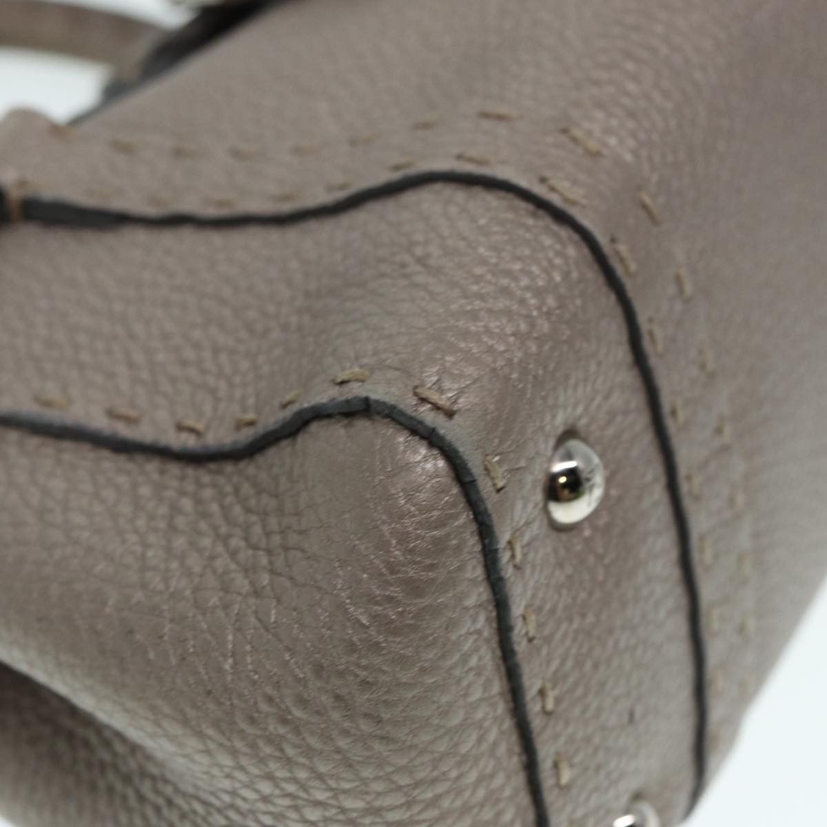 Fendi Selleria Grey Leather Handbag (Pre-Owned) Size ONE SIZE - 6 Thumbnail
