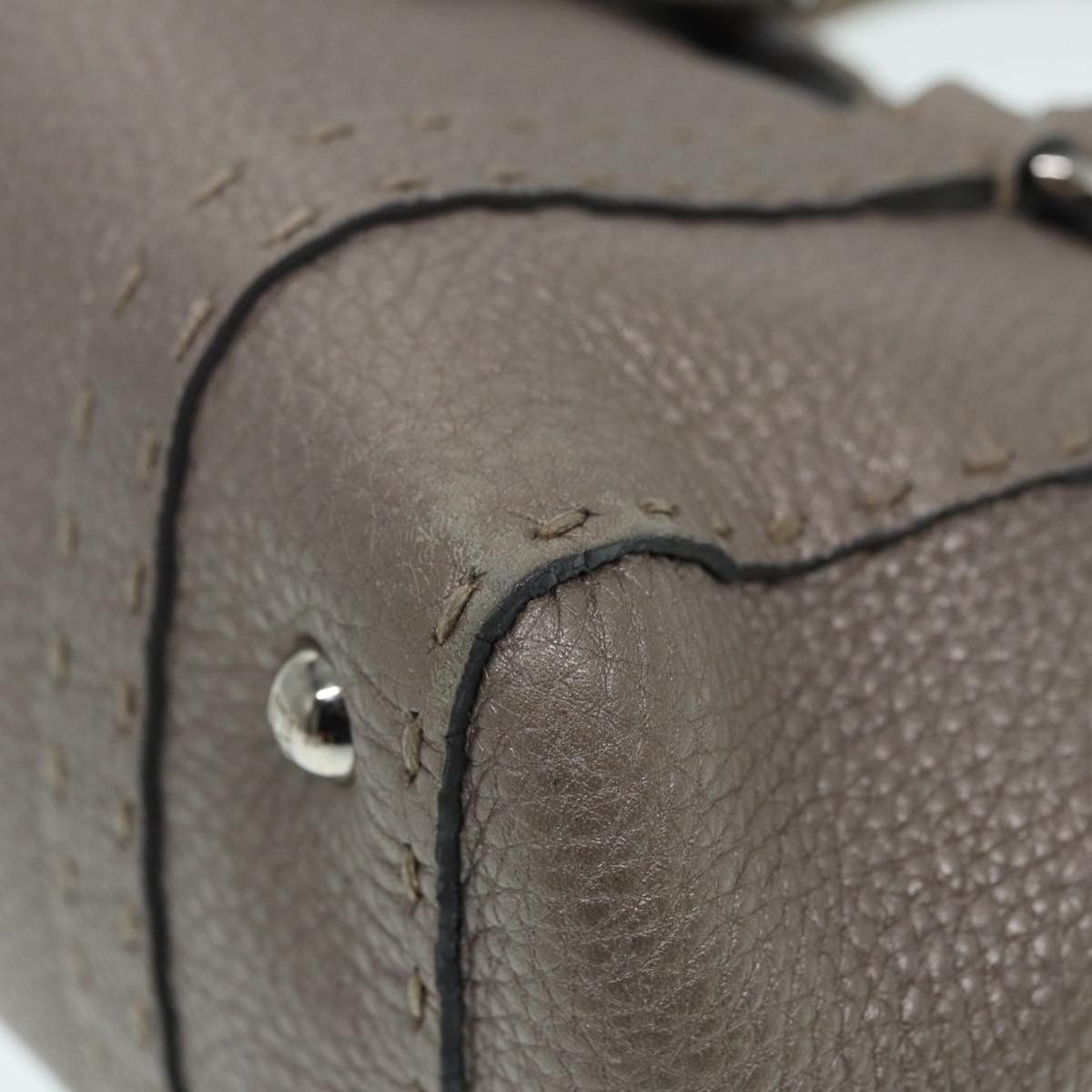 Fendi Selleria Grey Leather Handbag (Pre-Owned) Size ONE SIZE - 8 Thumbnail