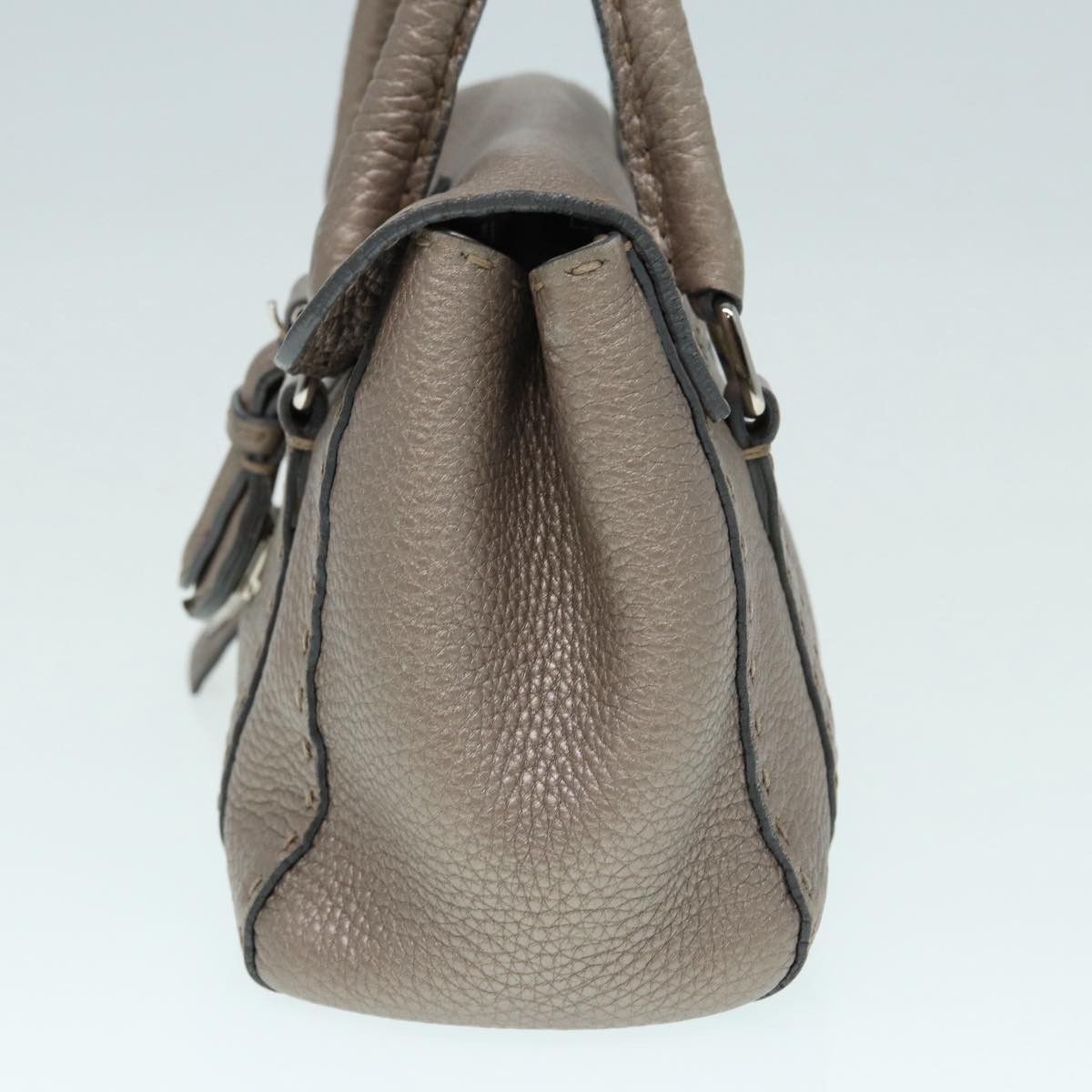 Fendi Selleria Grey Leather Handbag (Pre-Owned) Size ONE SIZE - 3 Thumbnail