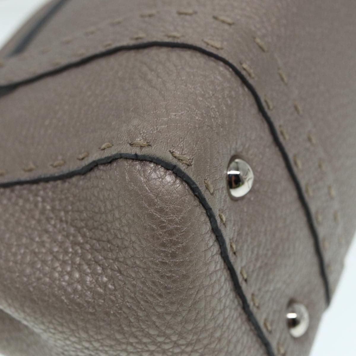 Fendi Selleria Grey Leather Handbag (Pre-Owned) Size ONE SIZE - 7 Thumbnail