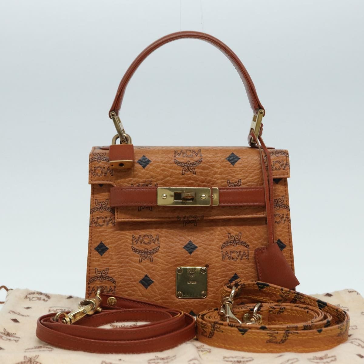 MCM Visetos Brown Canvas Handbag (Pre-Owned) Size ONE SIZE - 7 Thumbnail