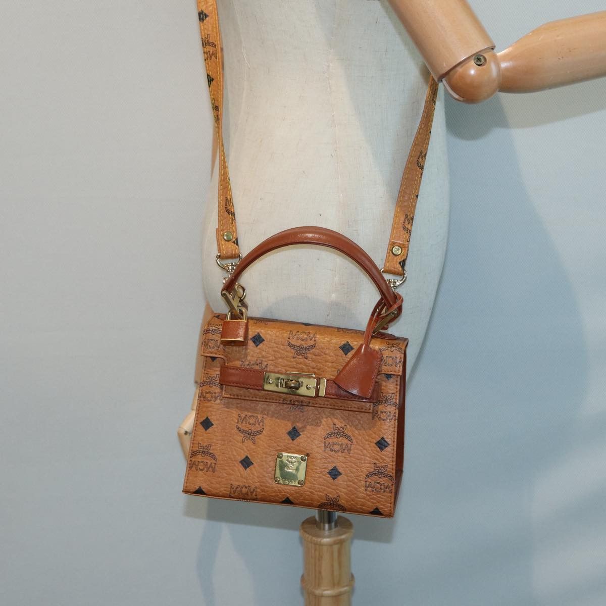 MCM Visetos Brown Canvas Handbag (Pre-Owned) Size ONE SIZE - 12 Thumbnail