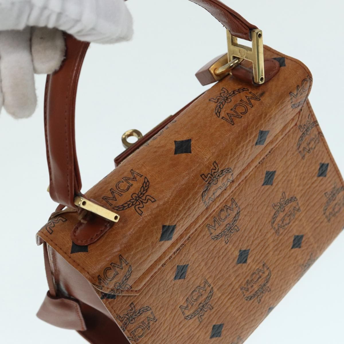 MCM Visetos Brown Canvas Handbag (Pre-Owned) Size ONE SIZE - 13 Thumbnail