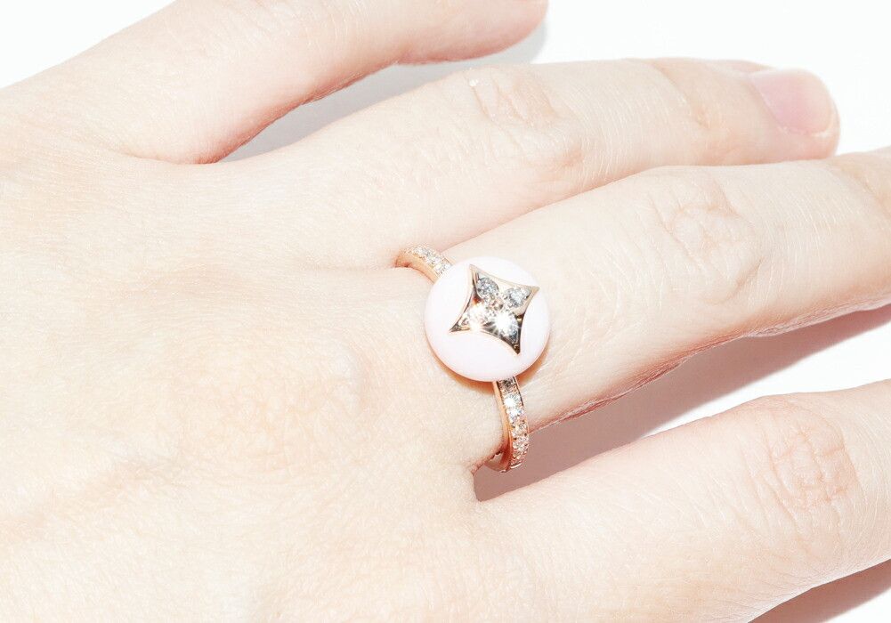 Louis Vuitton Louis Vuitton Pink Opal Diamond Ring Metal Ring