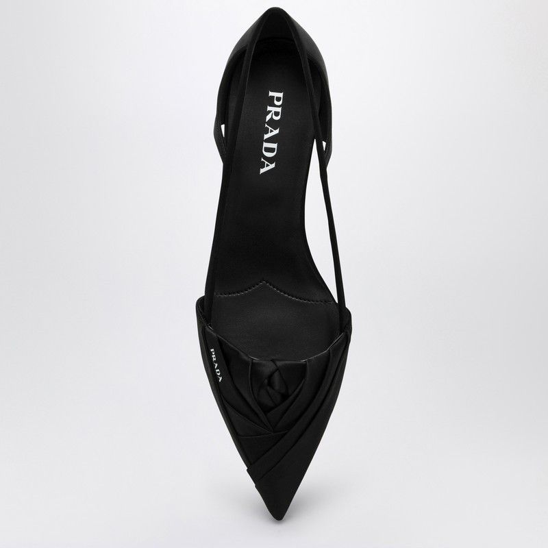 Prada Prada Black Satin Ballerina With Cut Out Size US 11 / IT 41 - 3 Thumbnail