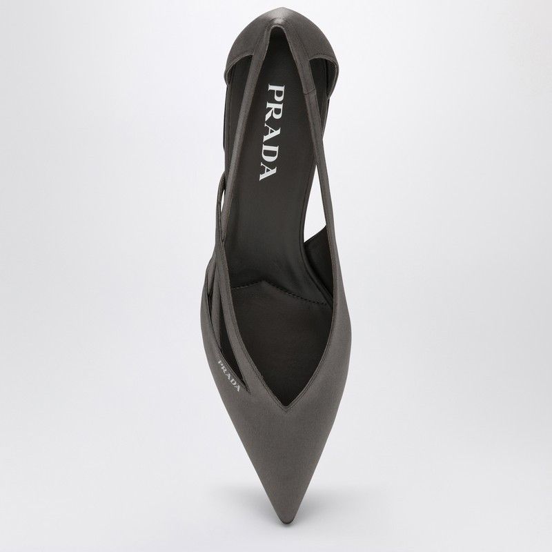 Prada Prada Slate Grey Satin Décolleté With Cut Out Size US 6.5 / IT 36.5 - 3 Thumbnail