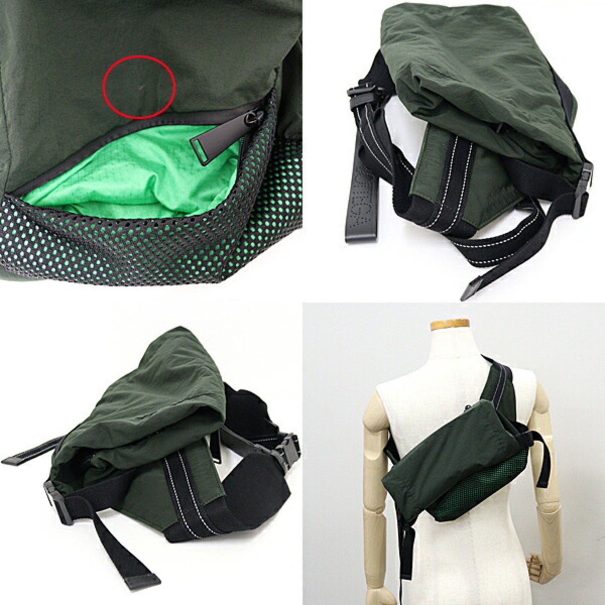 Bottega Veneta BOTTEGA VENETA Belt Bag, Waist Body Nylon, 574353, Khaki Green Size ONE SIZE - 3 Thumbnail