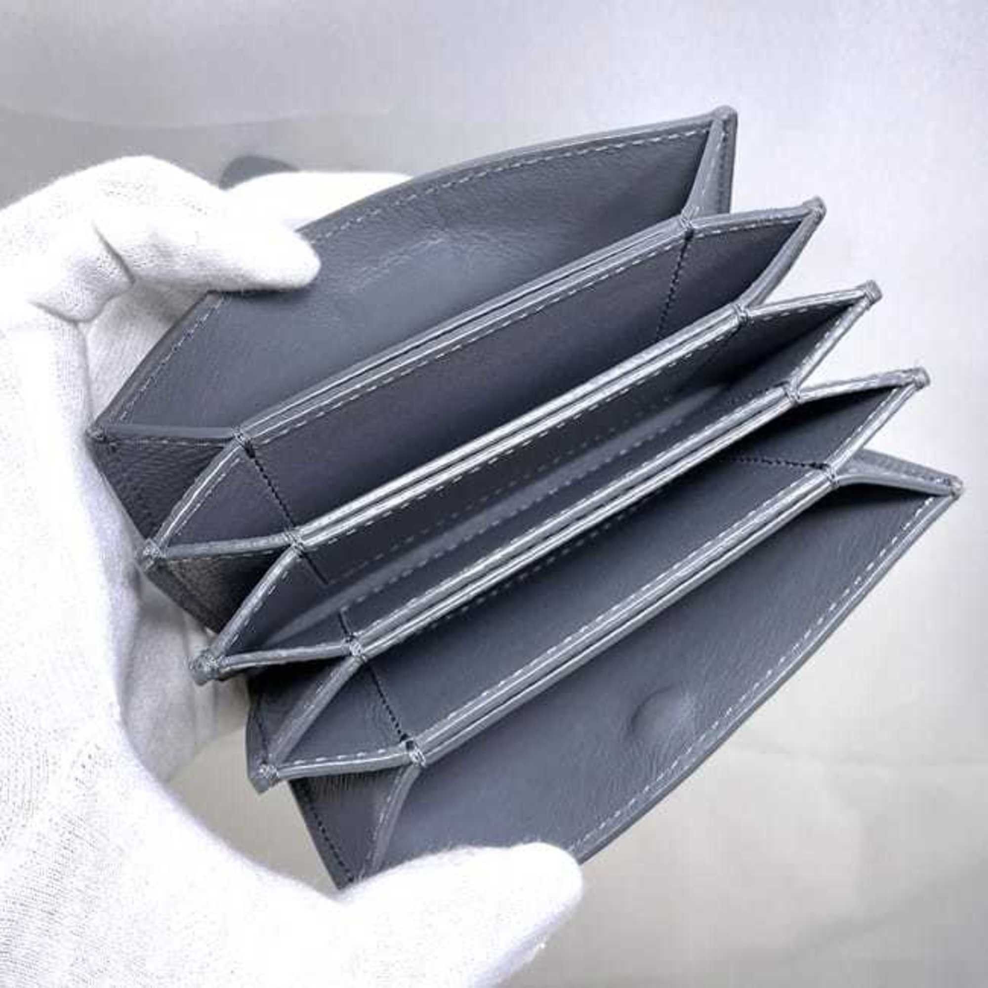 Celine Celine card case accordion f-21339 grey holder leather CELINE ladies compact Size ONE SIZE - 8 Thumbnail