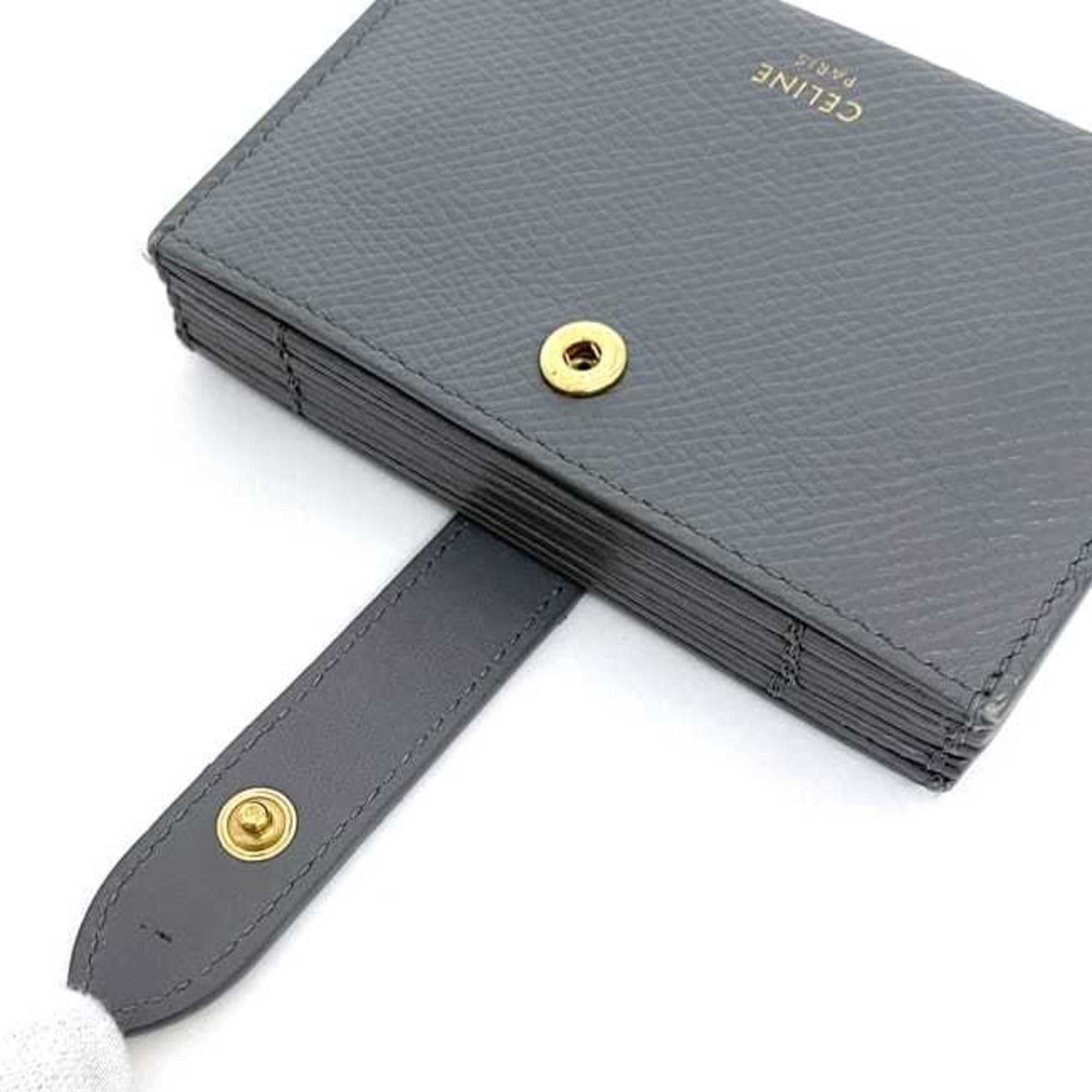 Celine Celine card case accordion f-21339 grey holder leather CELINE ladies compact Size ONE SIZE - 7 Thumbnail