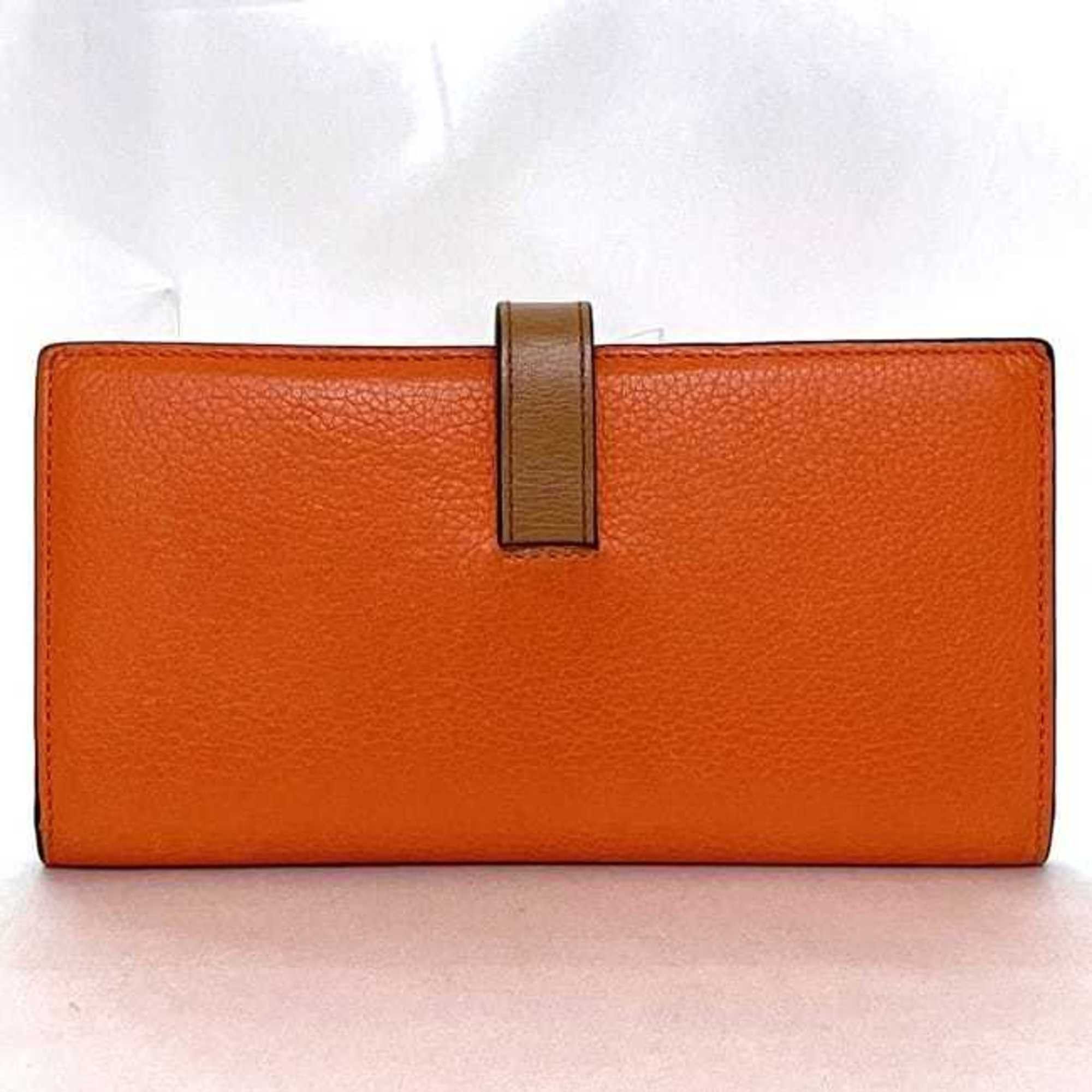 Loewe LOEWE Bi-fold Long Wallet Vertical Large f-21349 Orange Brown Anagram C660S40X01 Leather 061852 Grain Women's Size ONE SIZE - 3 Thumbnail