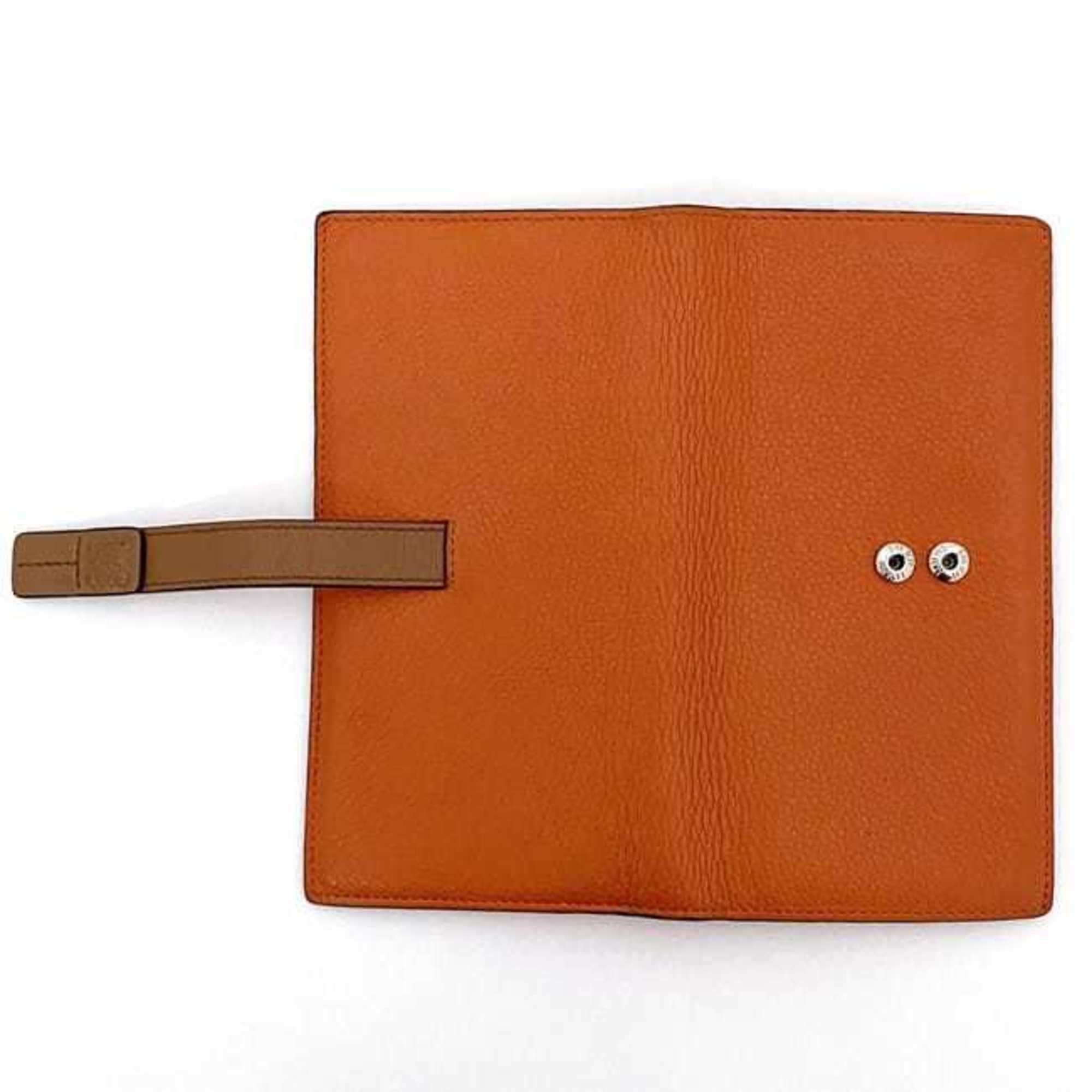 LOEWE Bi-fold Long Wallet Vertical Large f-21349 Orange Brown