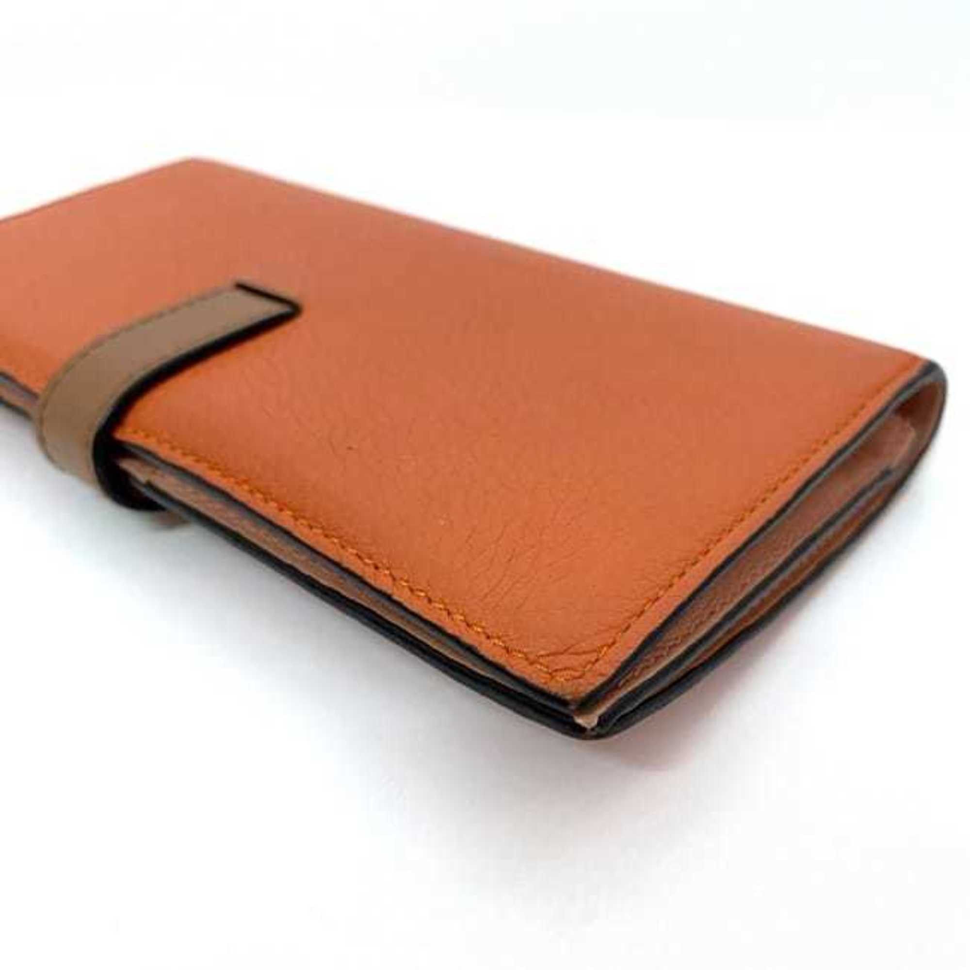Loewe LOEWE Bi-fold Long Wallet Vertical Large f-21349 Orange Brown Anagram C660S40X01 Leather 061852 Grain Women's Size ONE SIZE - 4 Thumbnail