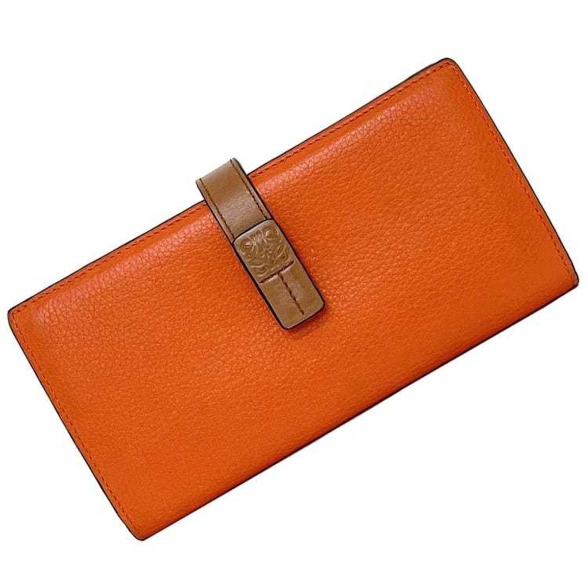 Loewe LOEWE Bi-fold Long Wallet Vertical Large f-21349 Orange Brown Anagram C660S40X01 Leather 061852 Grain Women's Size ONE SIZE - 2 Thumbnail