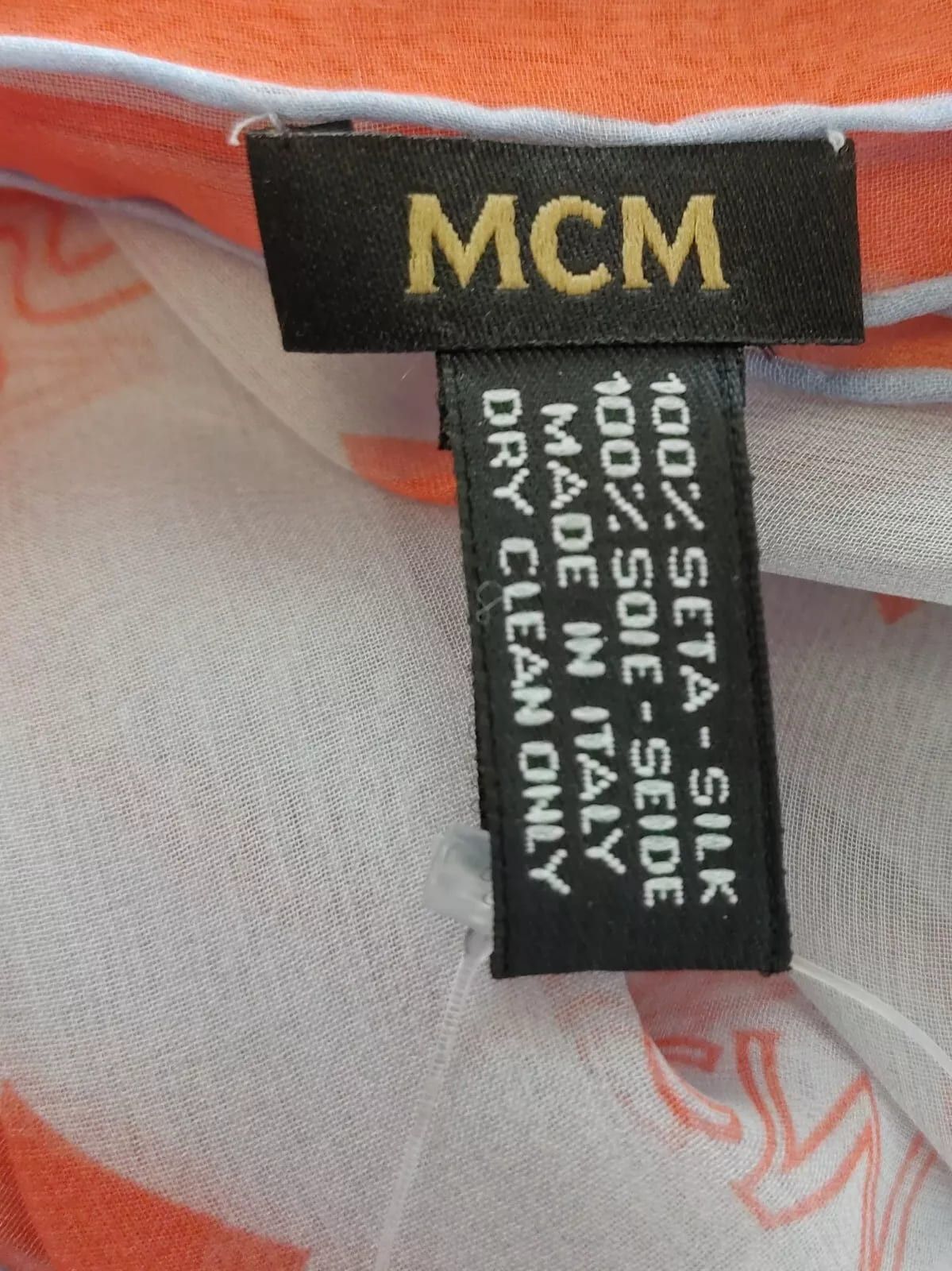 MCM Gray Dawn Silk Jacquard Scarf w/Monogram and Stripes Size ONE SIZE - 4 Thumbnail