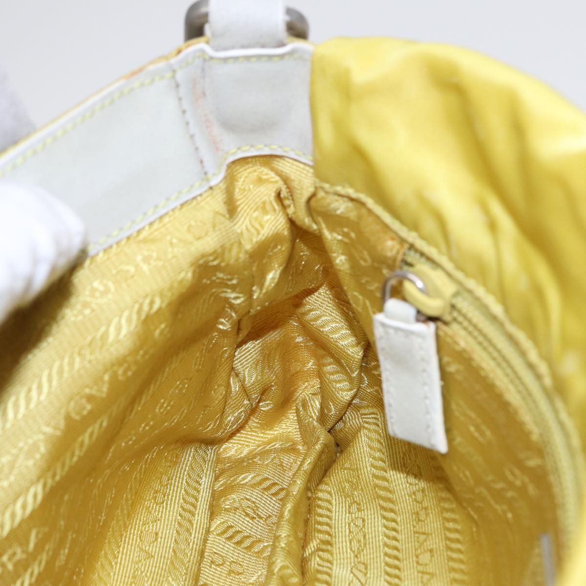 Prada Tessuto Yellow Synthetic Shoulder Bag (Pre-Owned) Size ONE SIZE - 17 Thumbnail