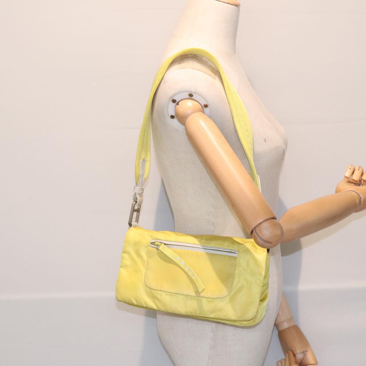 Prada Tessuto Yellow Synthetic Shoulder Bag (Pre-Owned) Size ONE SIZE - 12 Thumbnail