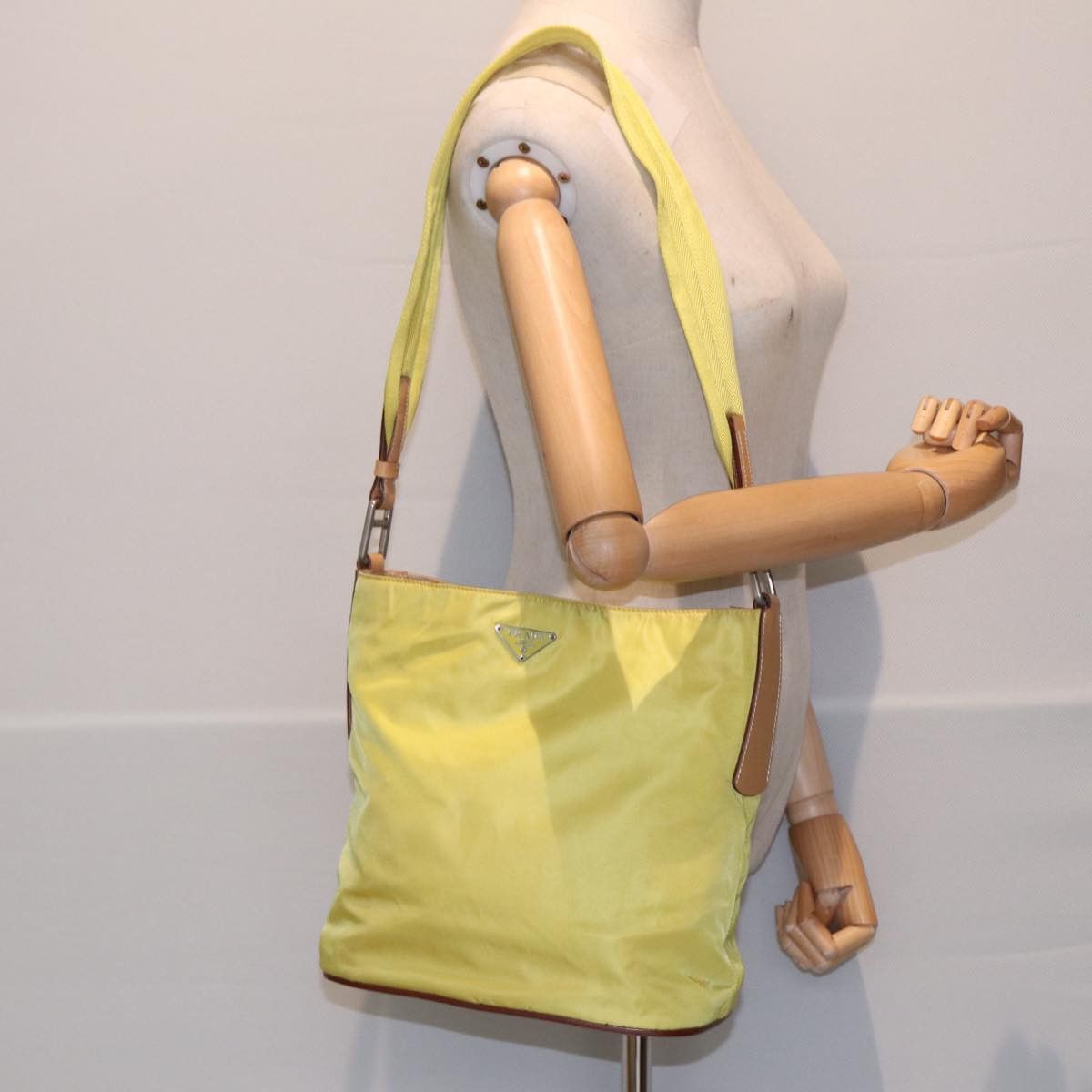 Prada Tessuto Yellow Synthetic Shoulder Bag (Pre-Owned) Size ONE SIZE - 12 Thumbnail