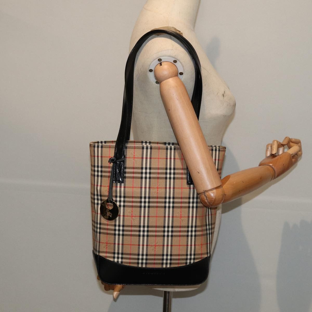 Burberry Nova Check Beige Canvas Tote Bag (Pre-Owned) Size ONE SIZE - 10 Thumbnail