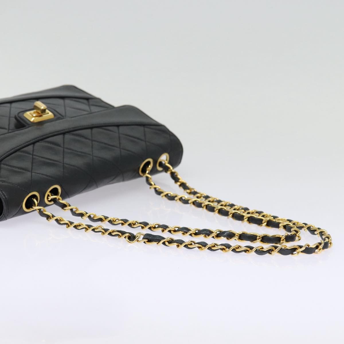 Chanel Single Flap Black Leather Shoulder Bag (Pre-Owned) Size ONE SIZE - 4 Thumbnail