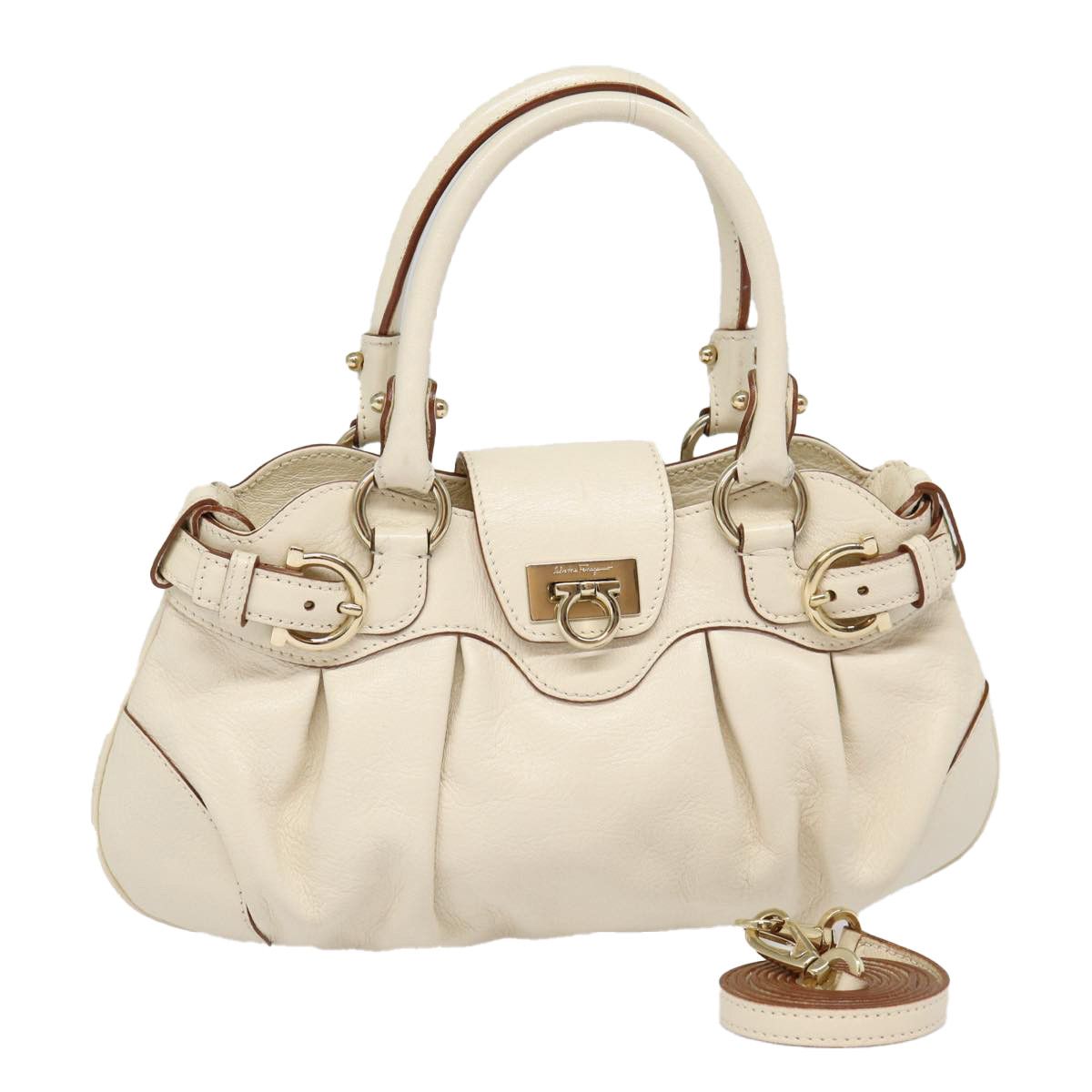 Salvatore Ferragamo Marisa White Leather Handbag (Pre-Owned) Size ONE SIZE - 20 Thumbnail