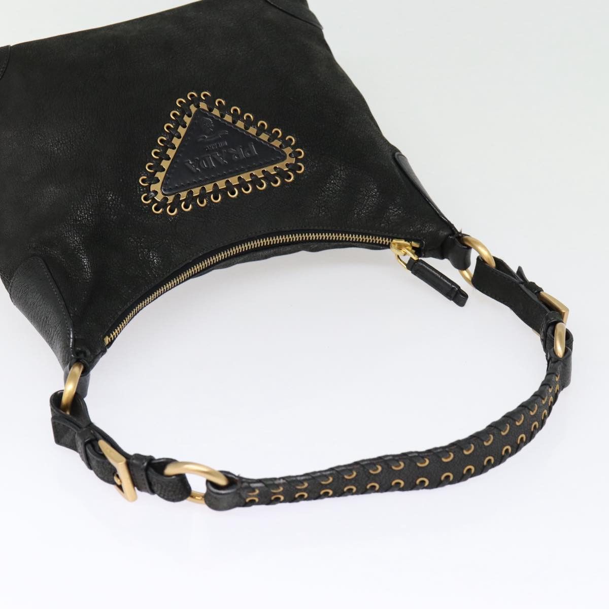 Prada Black Leather Shoulder Bag (Pre-Owned) Size ONE SIZE - 12 Thumbnail