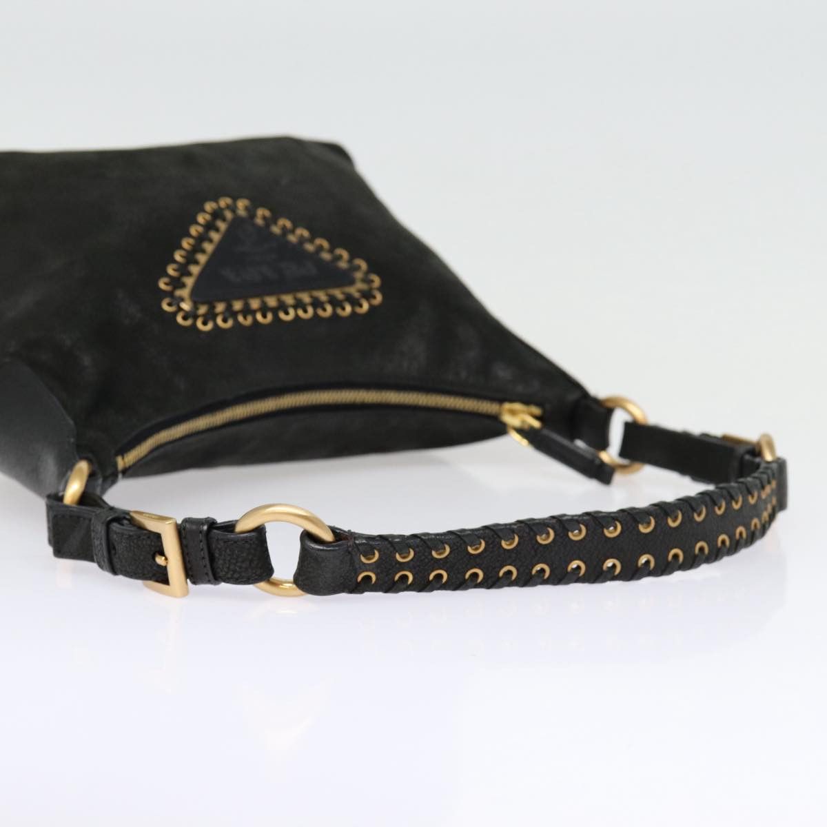 Prada Black Leather Shoulder Bag (Pre-Owned) Size ONE SIZE - 4 Thumbnail