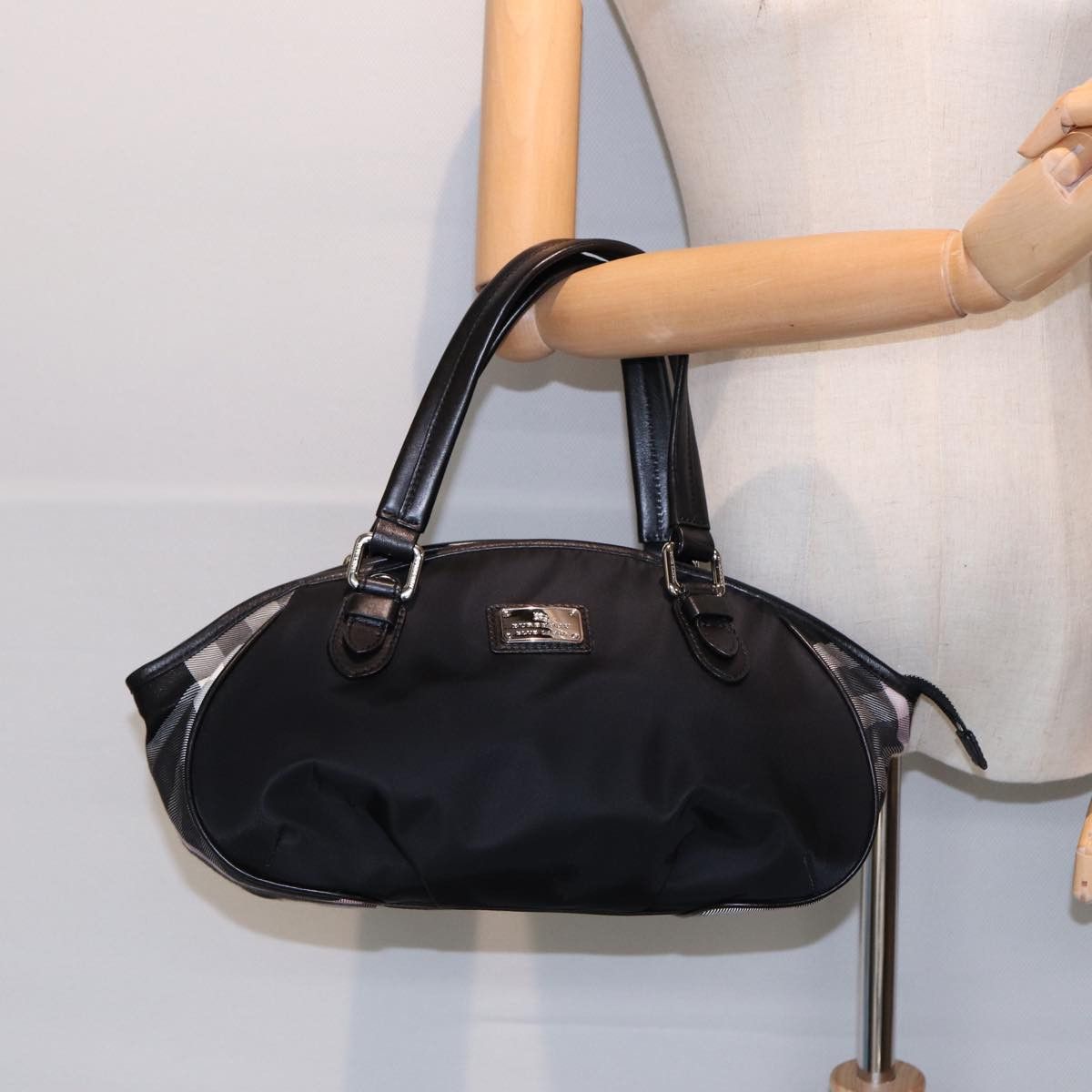 Burberry Nova Check Black Canvas Handbag (Pre-Owned) Size ONE SIZE - 9 Thumbnail