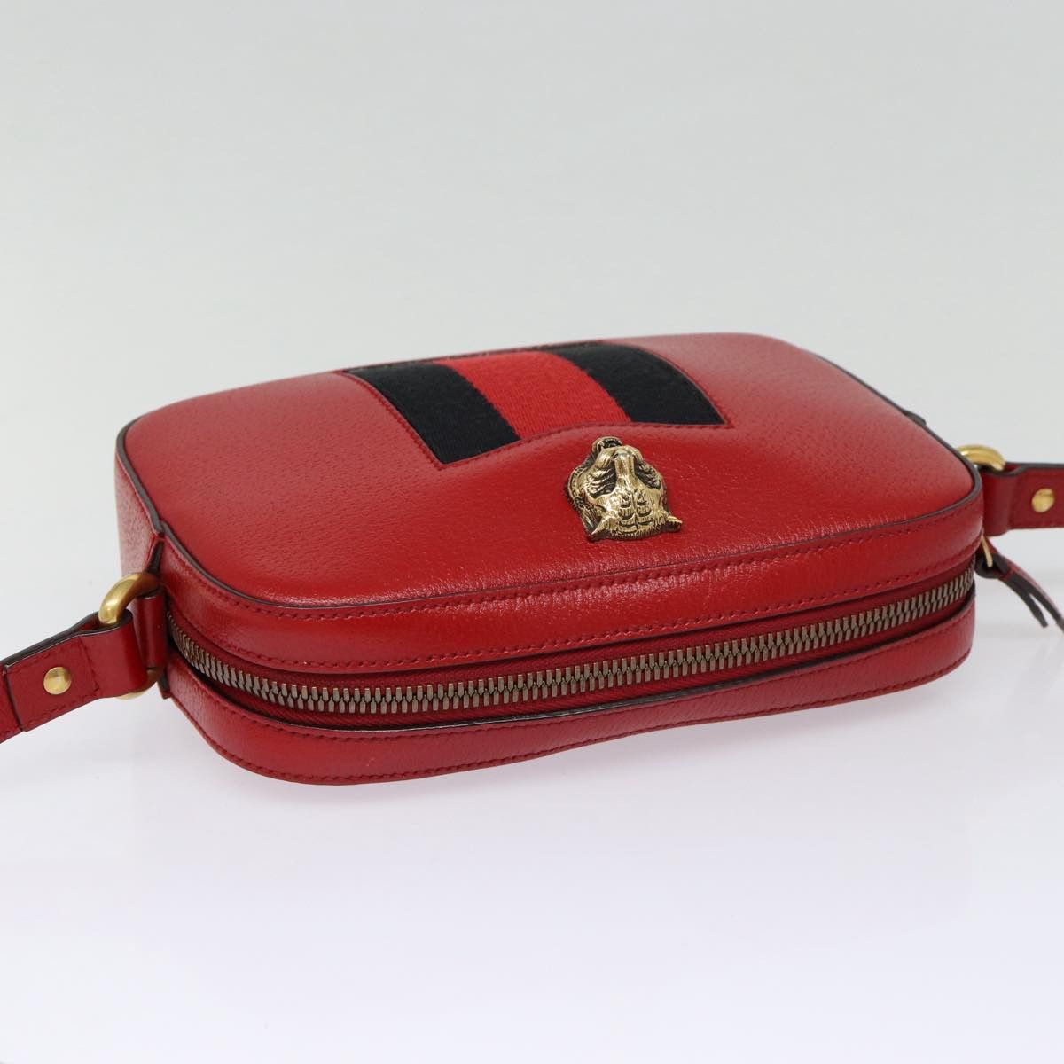 Gucci Animalier Red Leather Shoulder Bag (Pre-Owned) Size ONE SIZE - 13 Thumbnail