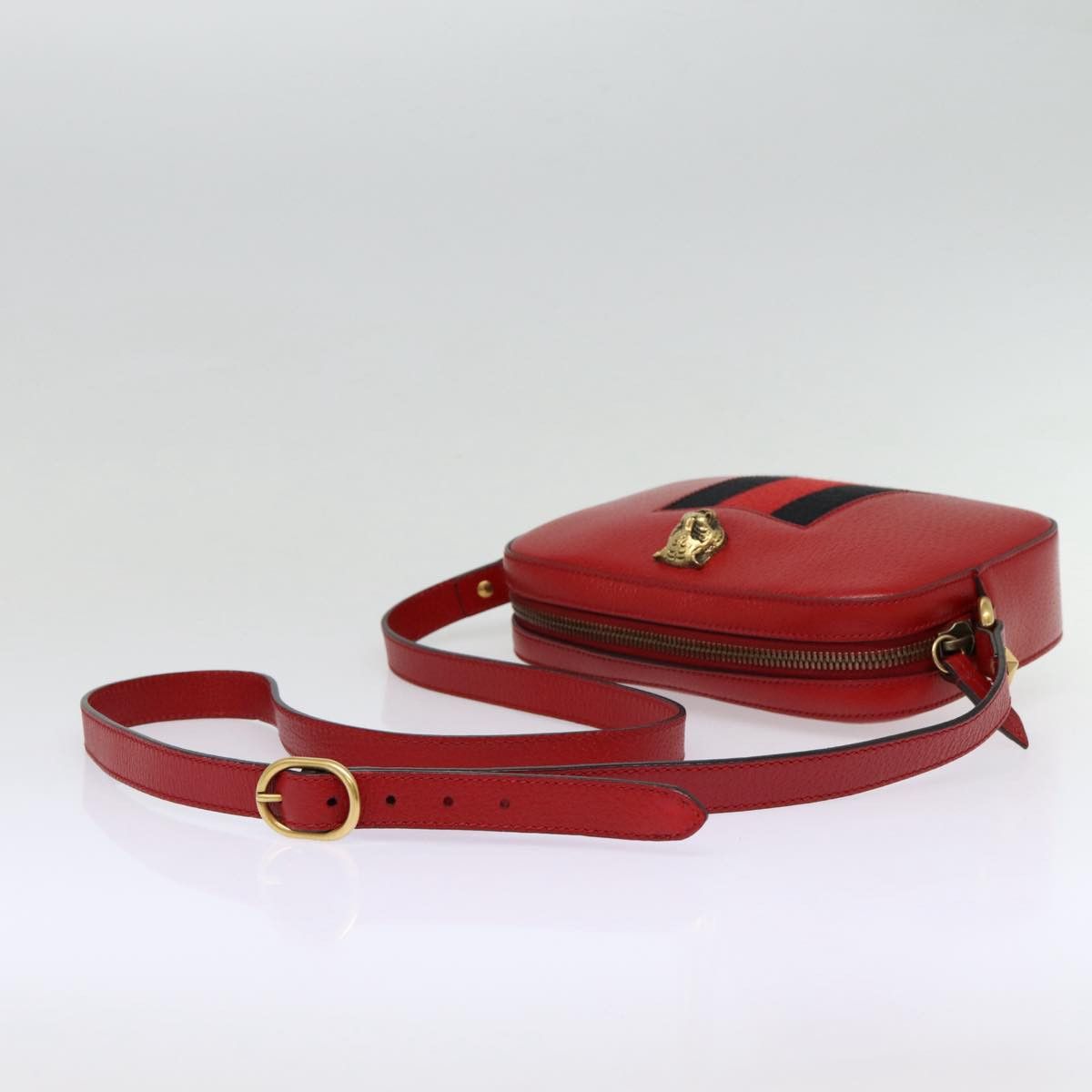 Gucci Animalier Red Leather Shoulder Bag (Pre-Owned) Size ONE SIZE - 4 Thumbnail