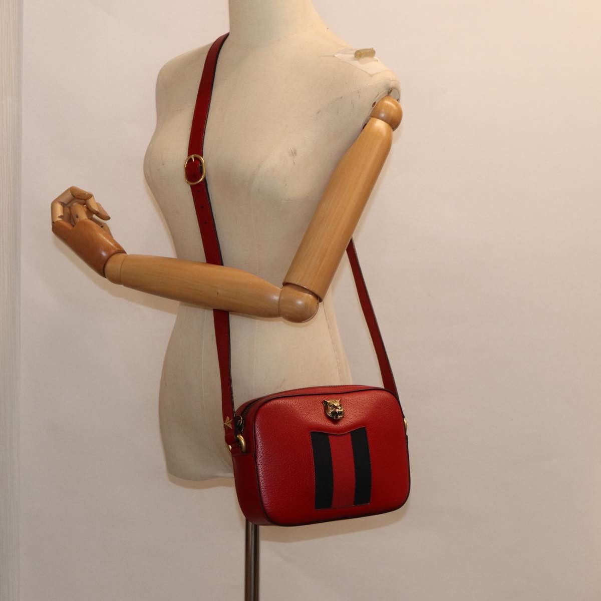 Gucci Animalier Red Leather Shoulder Bag (Pre-Owned) Size ONE SIZE - 12 Thumbnail