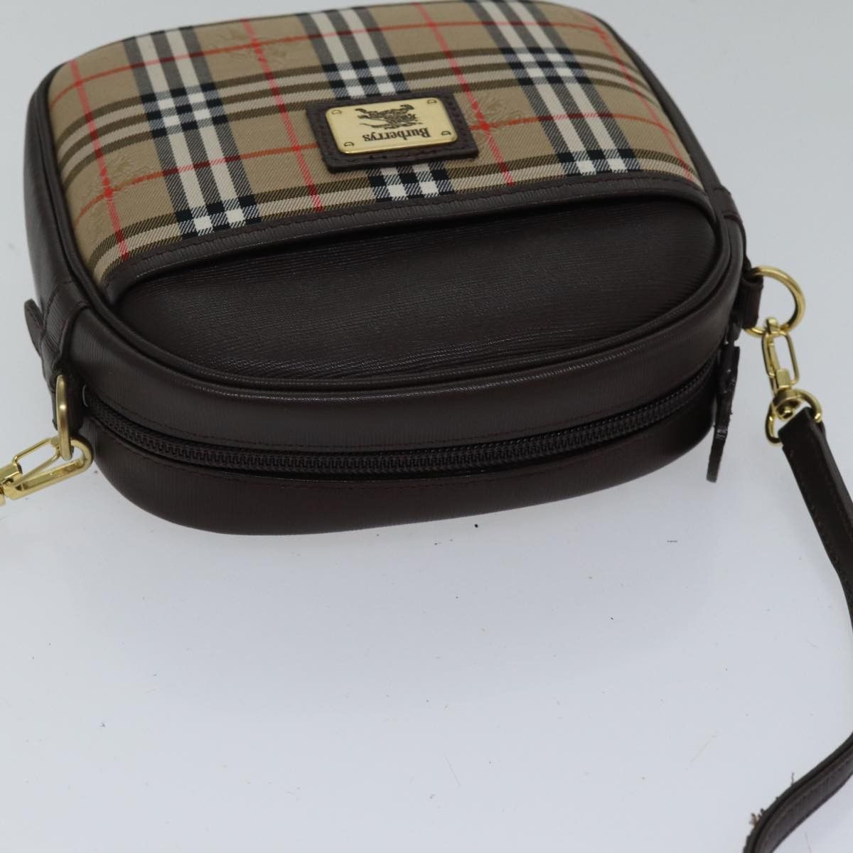 Burberry Nova Check Beige Canvas Shoulder Bag (Pre-Owned) Size ONE SIZE - 4 Thumbnail