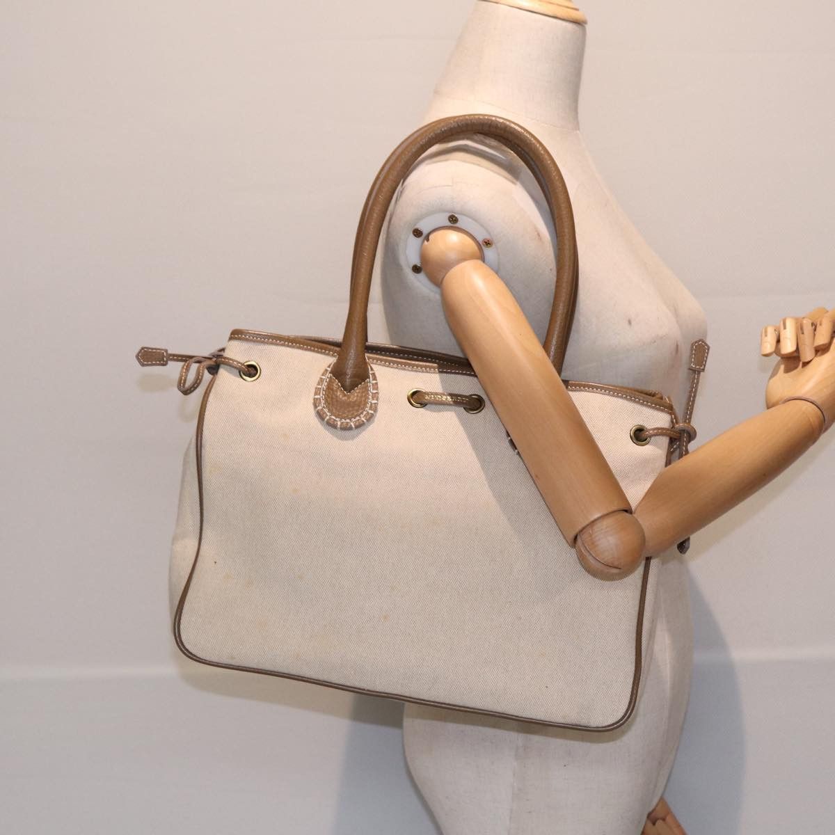 Burberry Beige Canvas Handbag (Pre-Owned) Size ONE SIZE - 10 Thumbnail