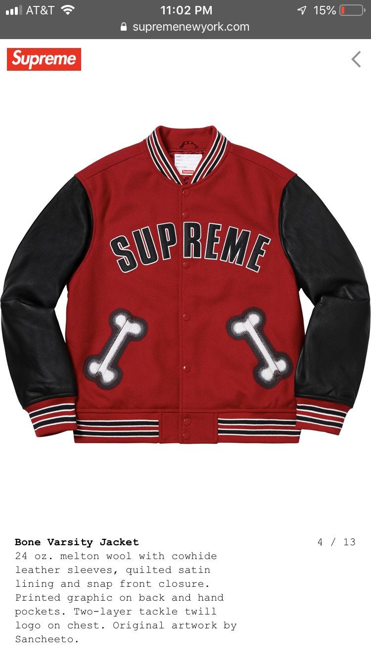 現金特価 【Supreme】国内正規 2018AW bone varstiy jacket