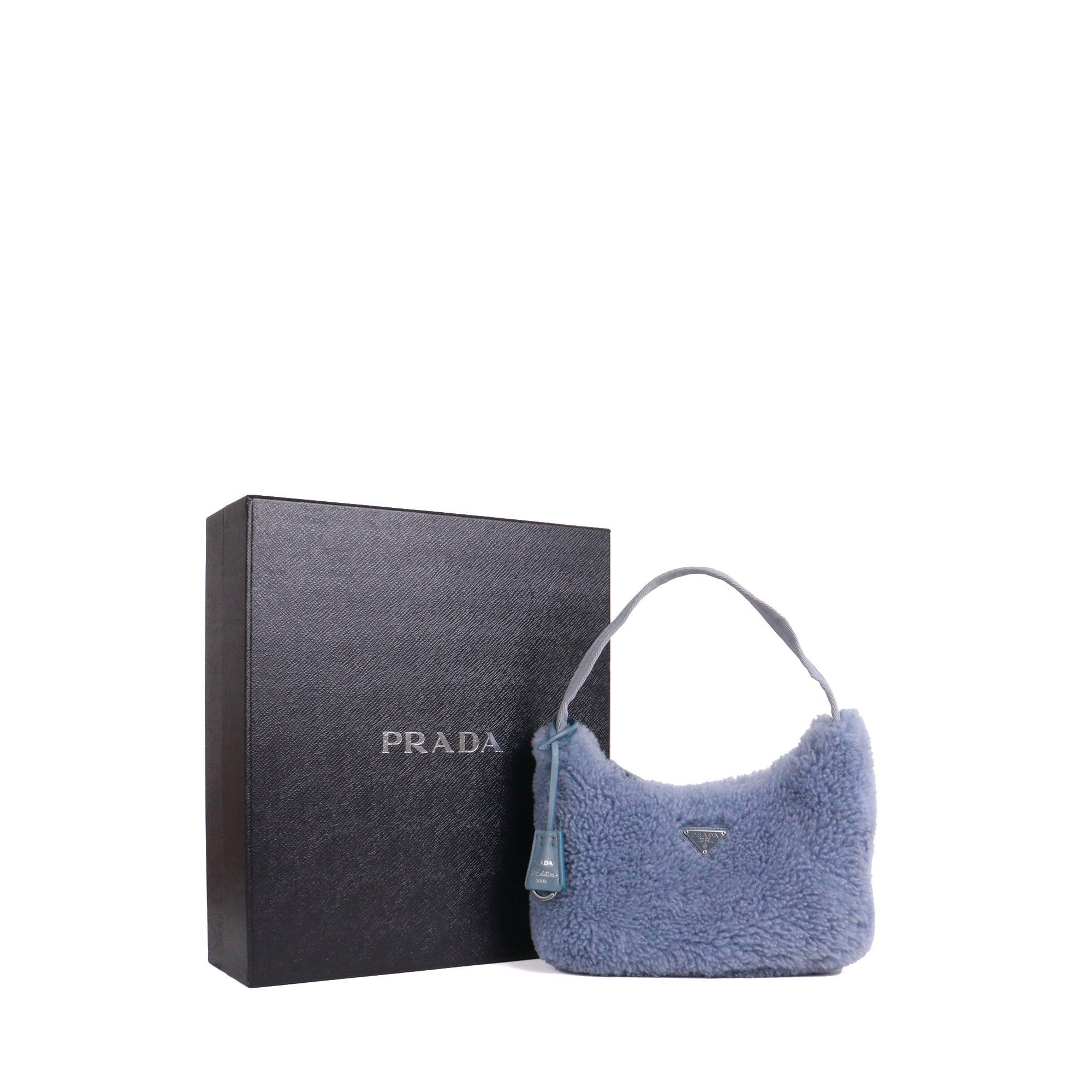 Prada PRADA - Prada Re-Édition 2000 mini shoulder bag in blue wool Size ONE SIZE - 8 Thumbnail