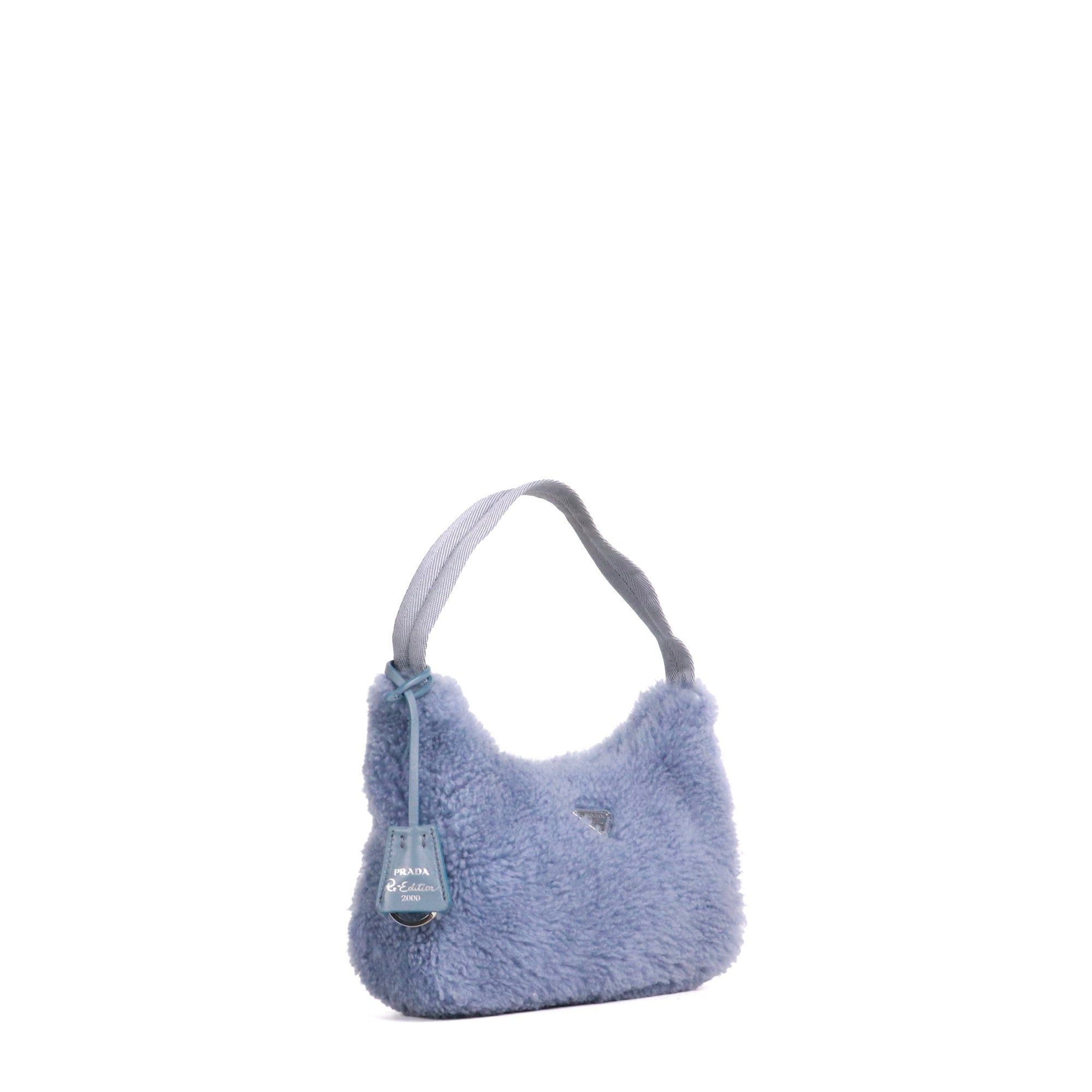 Prada PRADA - Prada Re-Édition 2000 mini shoulder bag in blue wool Size ONE SIZE - 2 Thumbnail