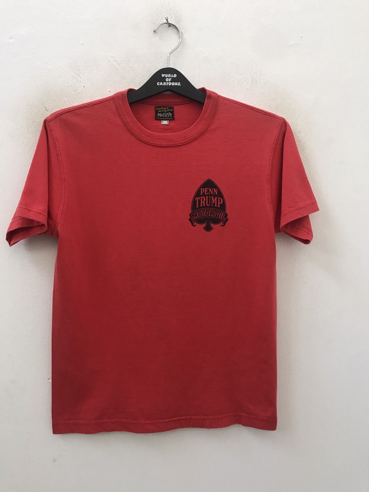 Japanese Brand × The Real McCoy's McCoy's Penn Trump Motoroil Red t shirt Size US S / EU 44-46 / 1 - 3 Thumbnail