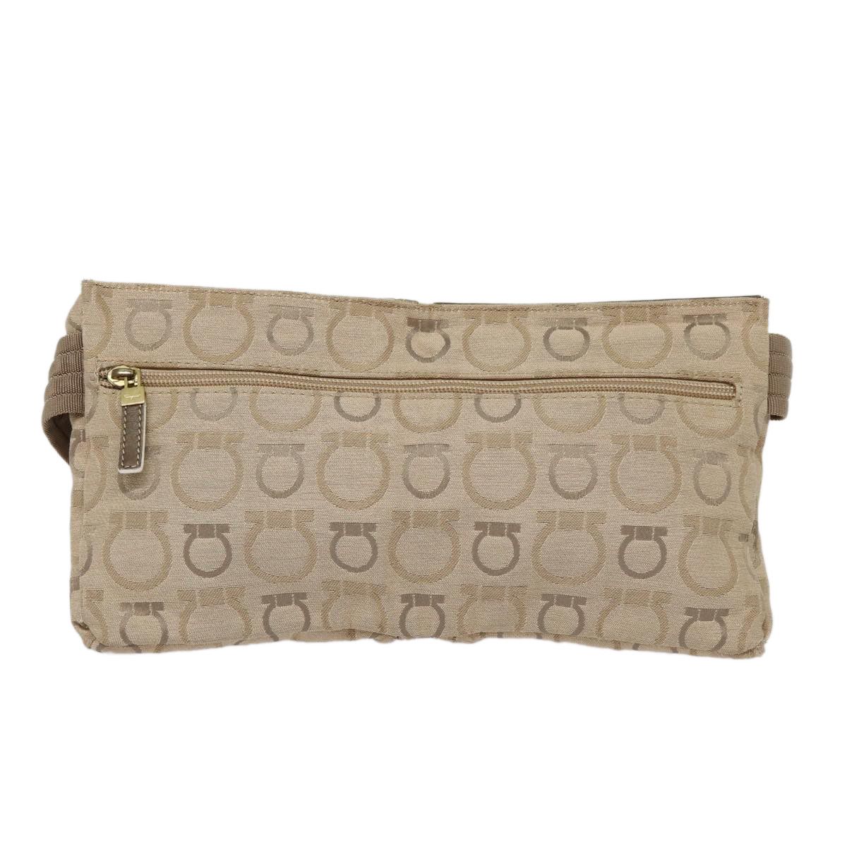 Salvatore Ferragamo Gancini Beige Canvas Shoulder Bag (Pre-Owned) Size ONE SIZE - 2 Thumbnail
