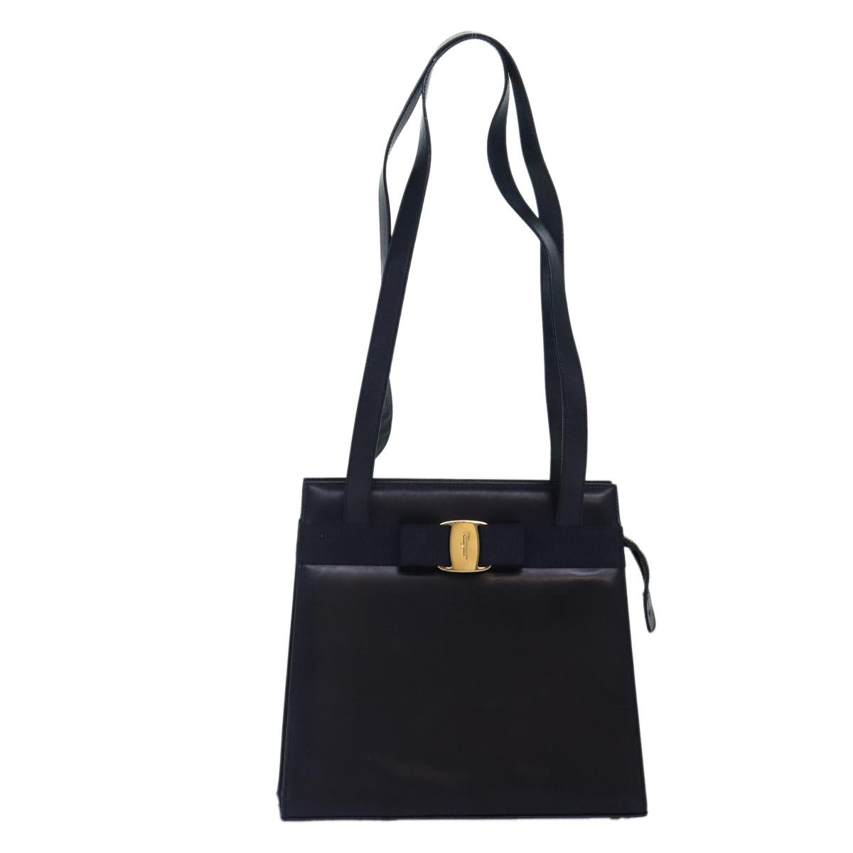 Salvatore Ferragamo Vala Navy Leather Shoulder Bag (Pre-Owned) Size ONE SIZE - 12 Thumbnail