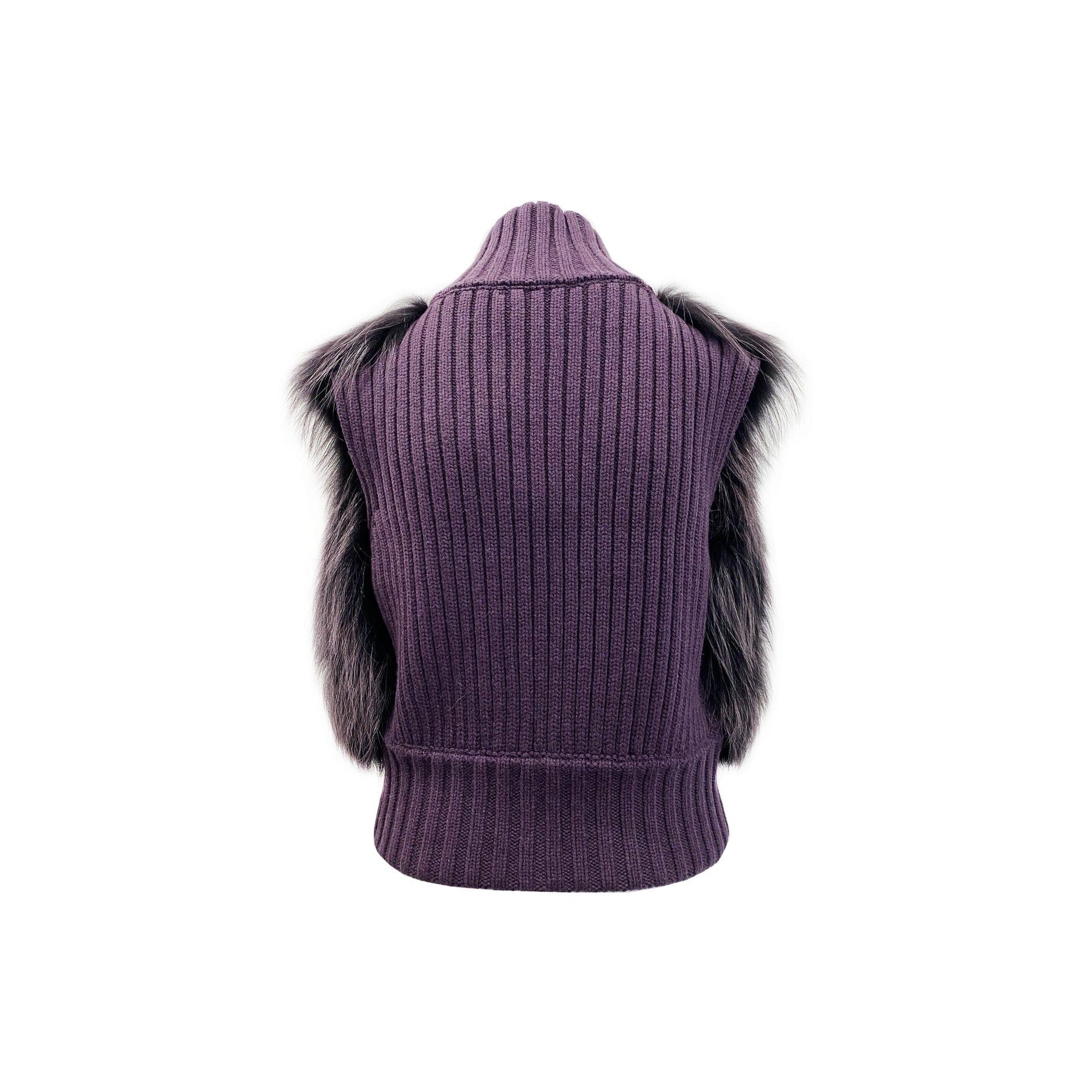 Fabiana Filippi Fabiana Filippi Fox Fur Knitted Vest Jacket Size L / US 10 / IT 46 - 3 Thumbnail