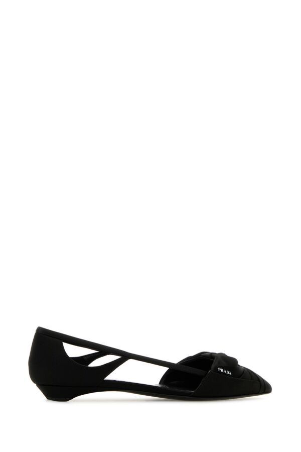 Prada Black Satin Ballerinas Size US 11 / IT 41 - 5 Thumbnail