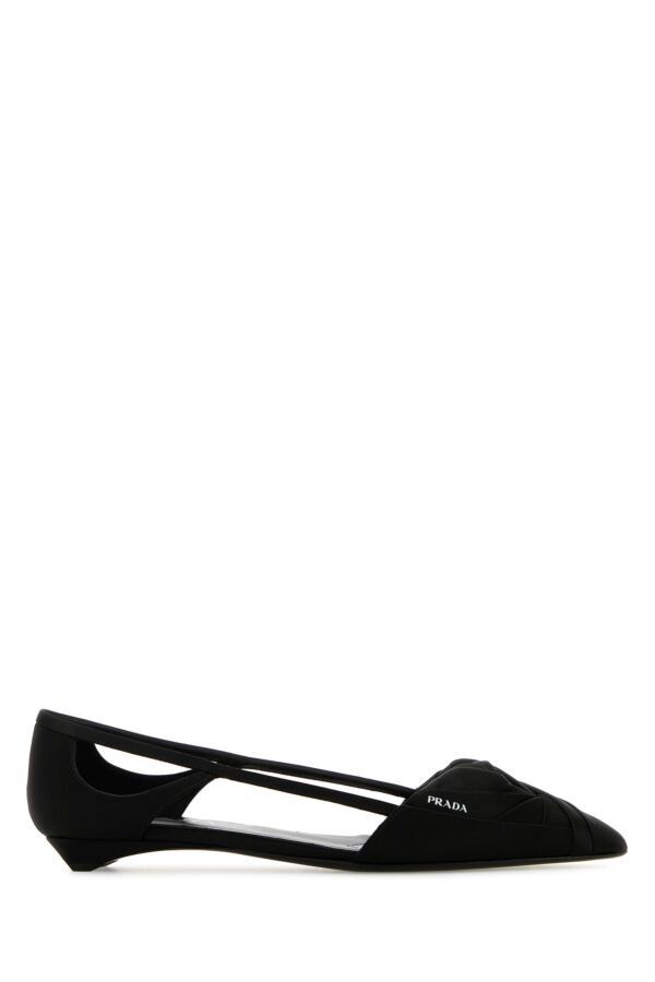 Prada Black Satin Ballerinas Size US 11 / IT 41 - 3 Thumbnail