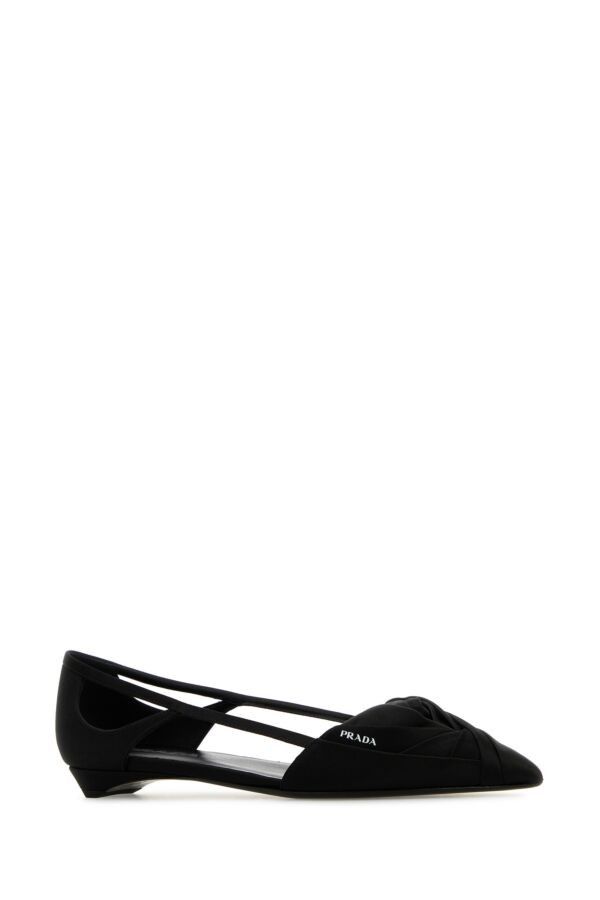 Prada Black Satin Ballerinas Size US 11 / IT 41 - 4 Thumbnail